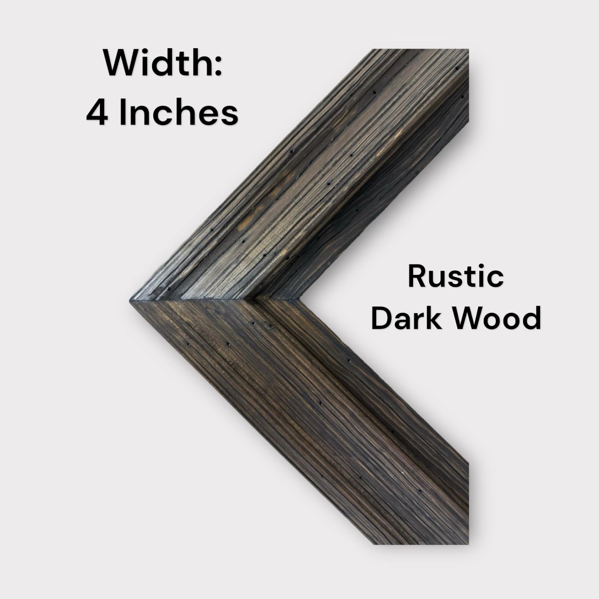 Handmade Rustic Dark Wood TV Frame for Samsung The Frame TV - Fits 32, 43, 50 Inch Models - Elegant Ornate Design for Living Room & Home Theater Decor (Not Compatible with Other TV Brands)