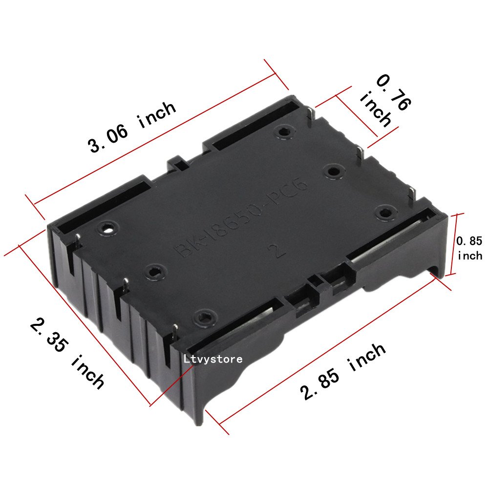 18650 Battery Case Holder - 5 Pack 3-Slot Plastic Storage Box for 3x18650 Batteries | DIY Parallel Connection | Durable Black Case with Pins - Perfect for Vape Mods, Flashlights & Power Banks