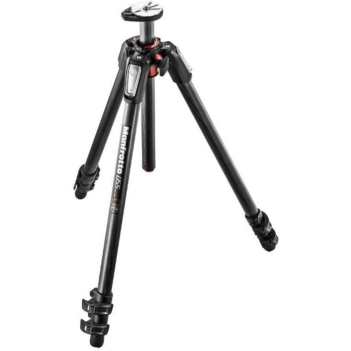 Manfrotto 055 Carbon Fiber 3-Section Tripod for DSLR & Mirrorless Cameras - Professional Camera Tripod with Lightweight Carbon Fiber Legs for Photography, Videography & Travel
