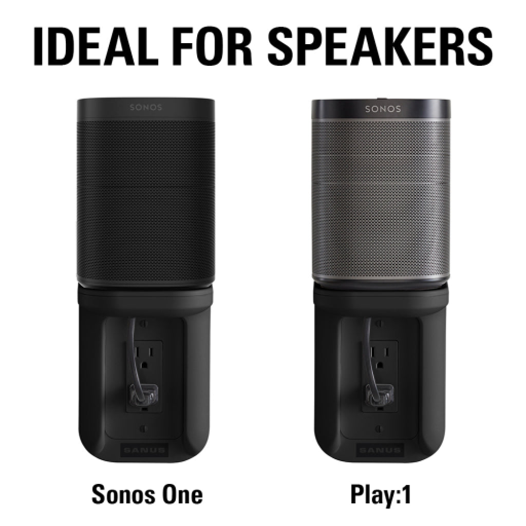 Sanus WSOS1 Wall Mount Shelf for Sonos One Speaker - Secure Outlet Shelf for Home, Office, or Kitchen Audio Setup