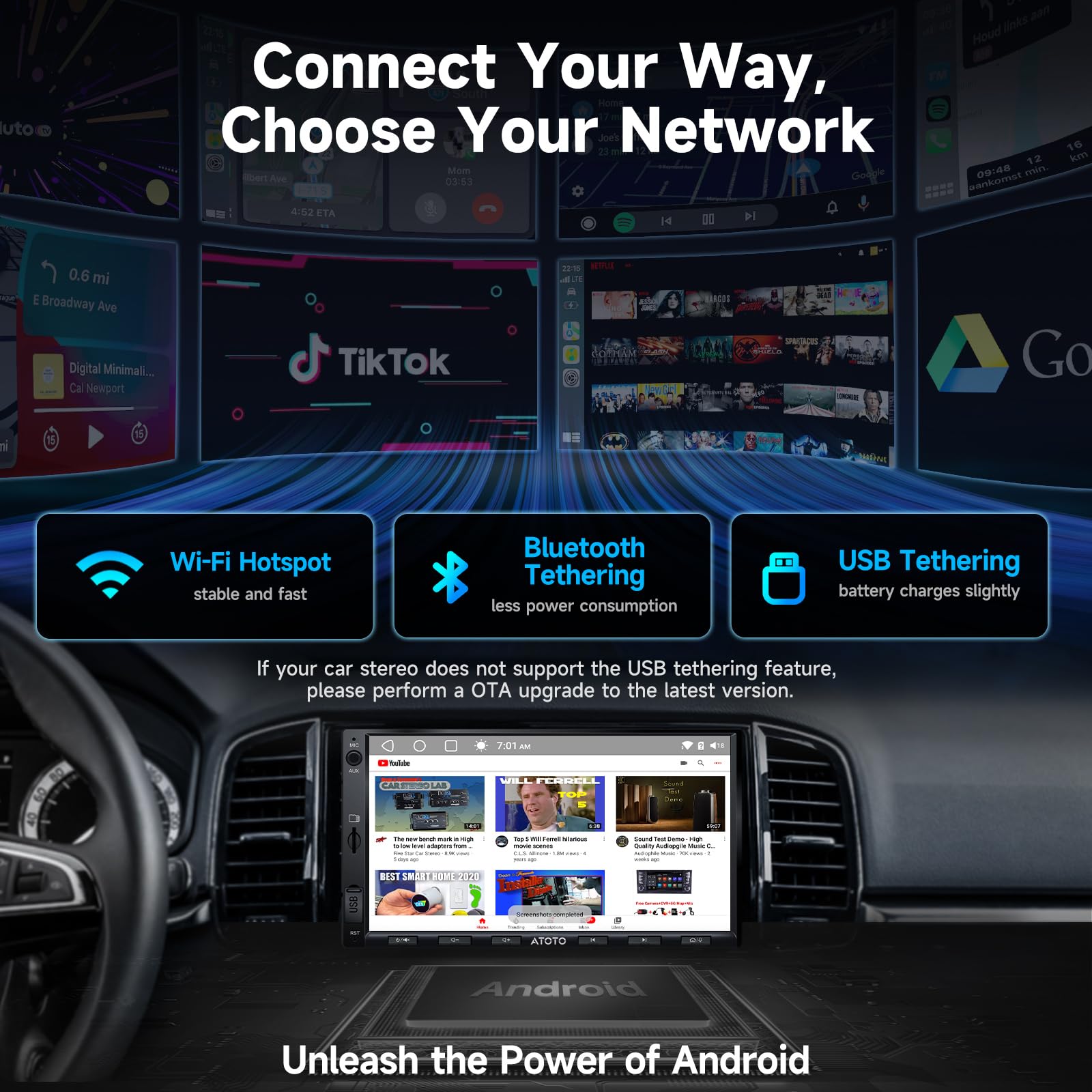 A5L 2G+32G Android Double DIN Car Stereo with 7