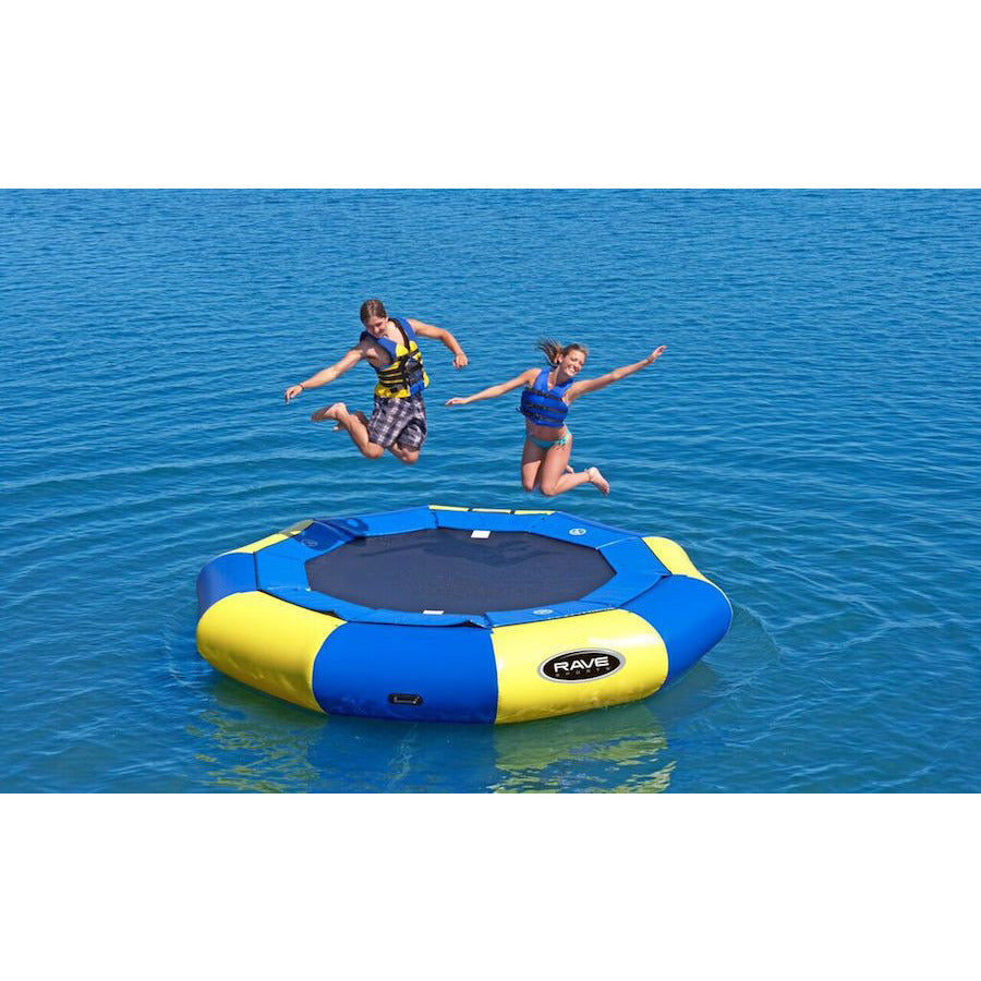 Best Rave Aqua Jump Water Trampoline - Inflatable Floating Water Park for Lakes & Pools - Perfect for Summer Parties, Family Fun & Backyard Water Activities