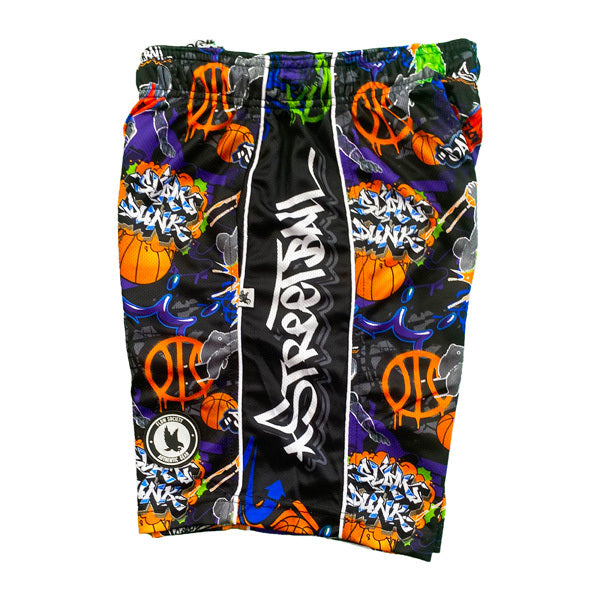 Boys Graffiti Streetball Shorts - Trendy Basketball Shorts for Teens & Kids - Perfect for Streetball, Gym & Casual Wear