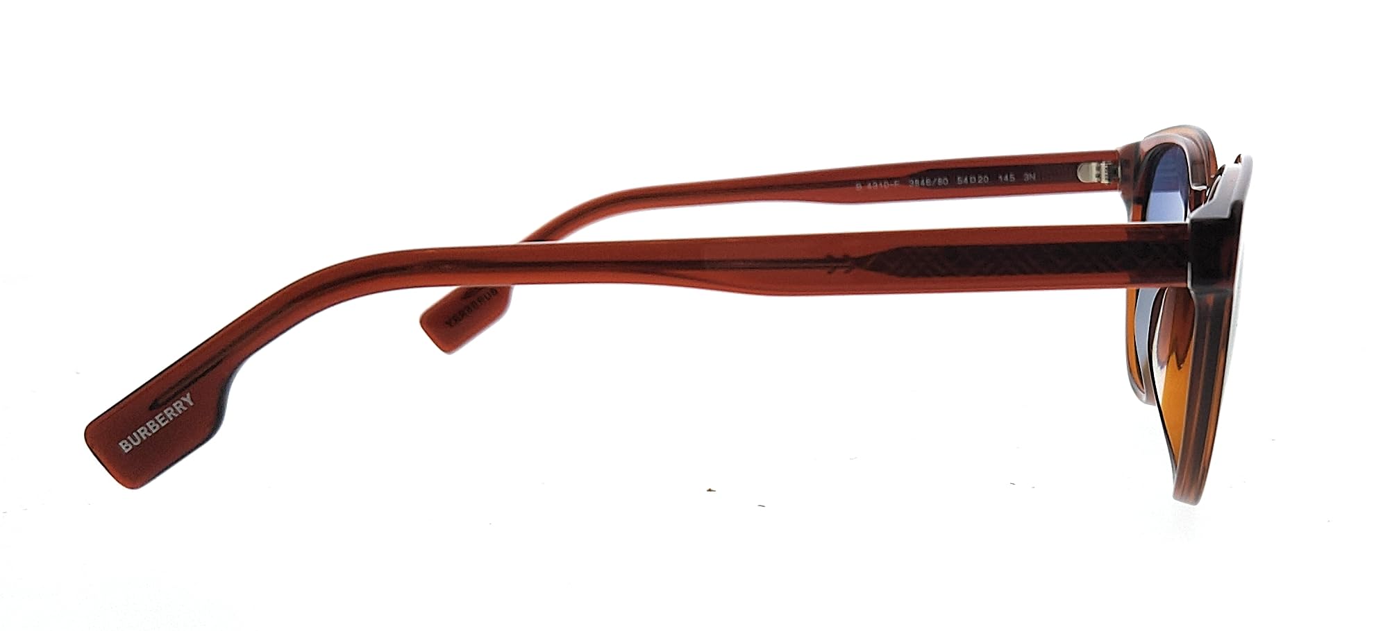 Burberry BE 4310 F 384680 Transparent Brown Sunglasses for Women - Luxury Fashion Shades for Outdoor, Driving & Summer Vacation