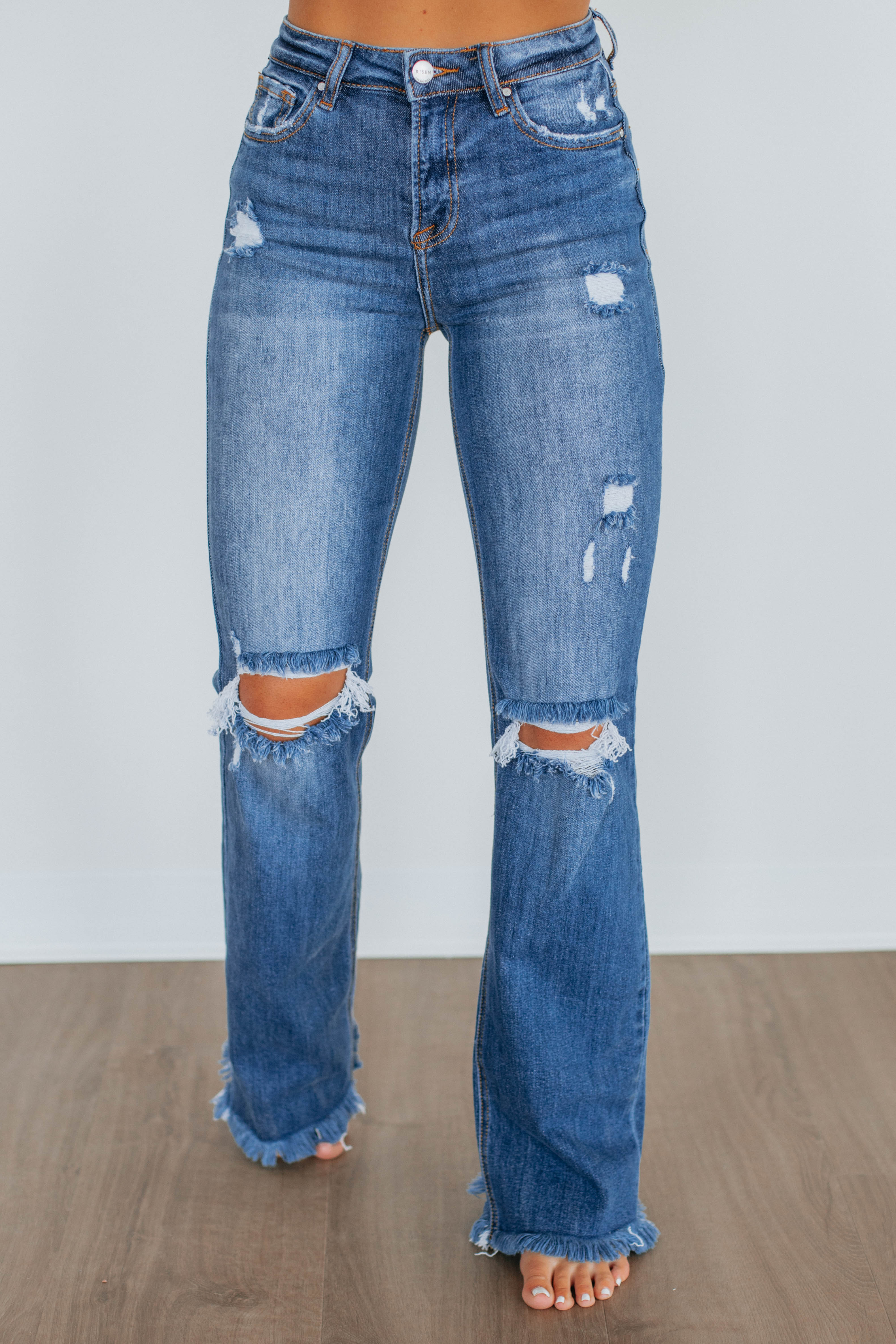 Eloise Risen Jeans - Women's High Waist Skinny Jeans in Dark Wash Denim for Casual Wear & Night Out