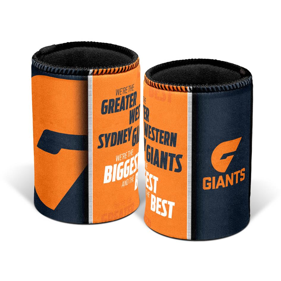 Official AFL Greater Western Sydney Giants Insulated Can Cooler & Stubby Holder - Keep Drinks Cold at Games, BBQs & Outdoor Events