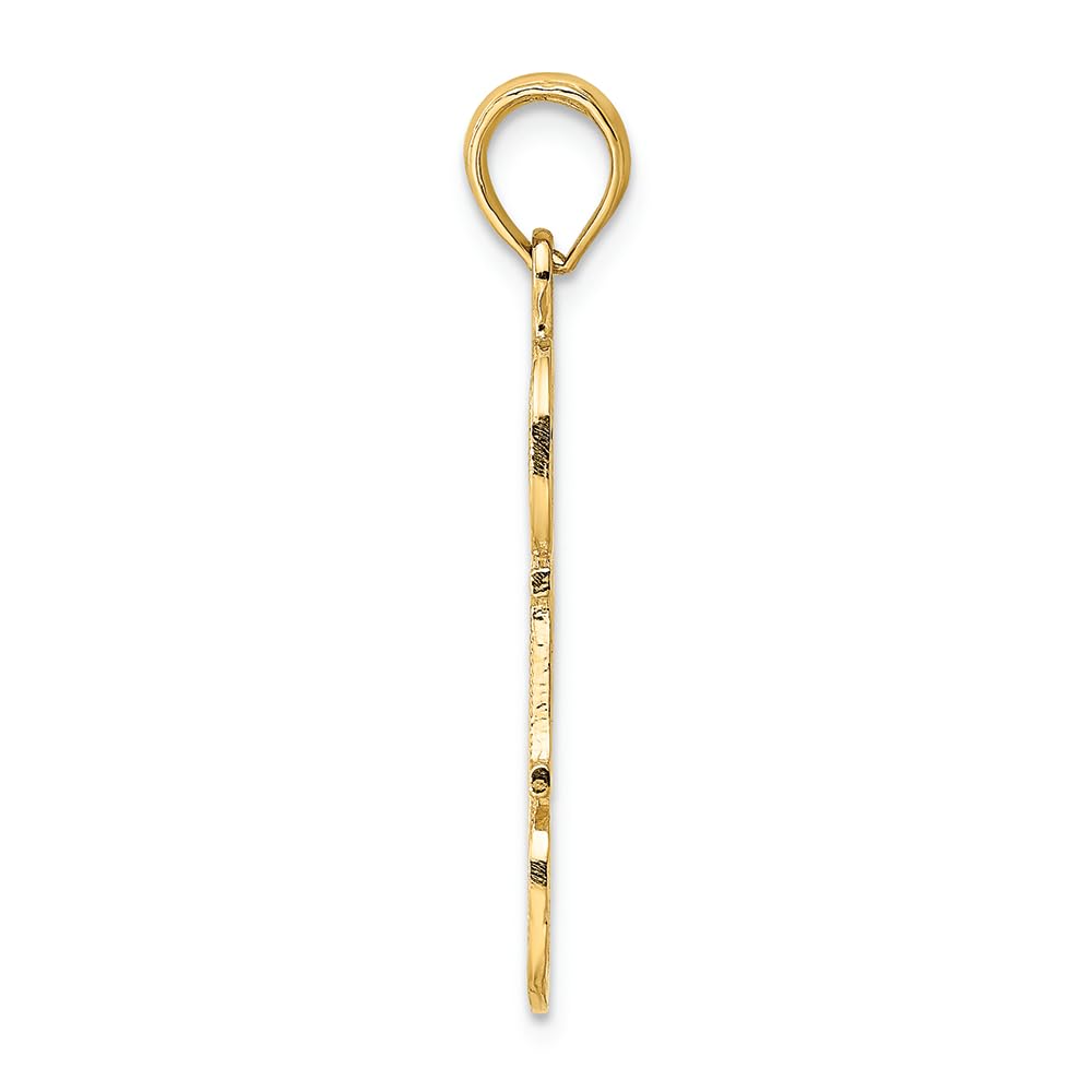 FJC Finejewelers 14k Yellow Gold #1 Dad Cut-Out Charm Pendant - Perfect Gift for Father's Day, Birthday & Special Occasions