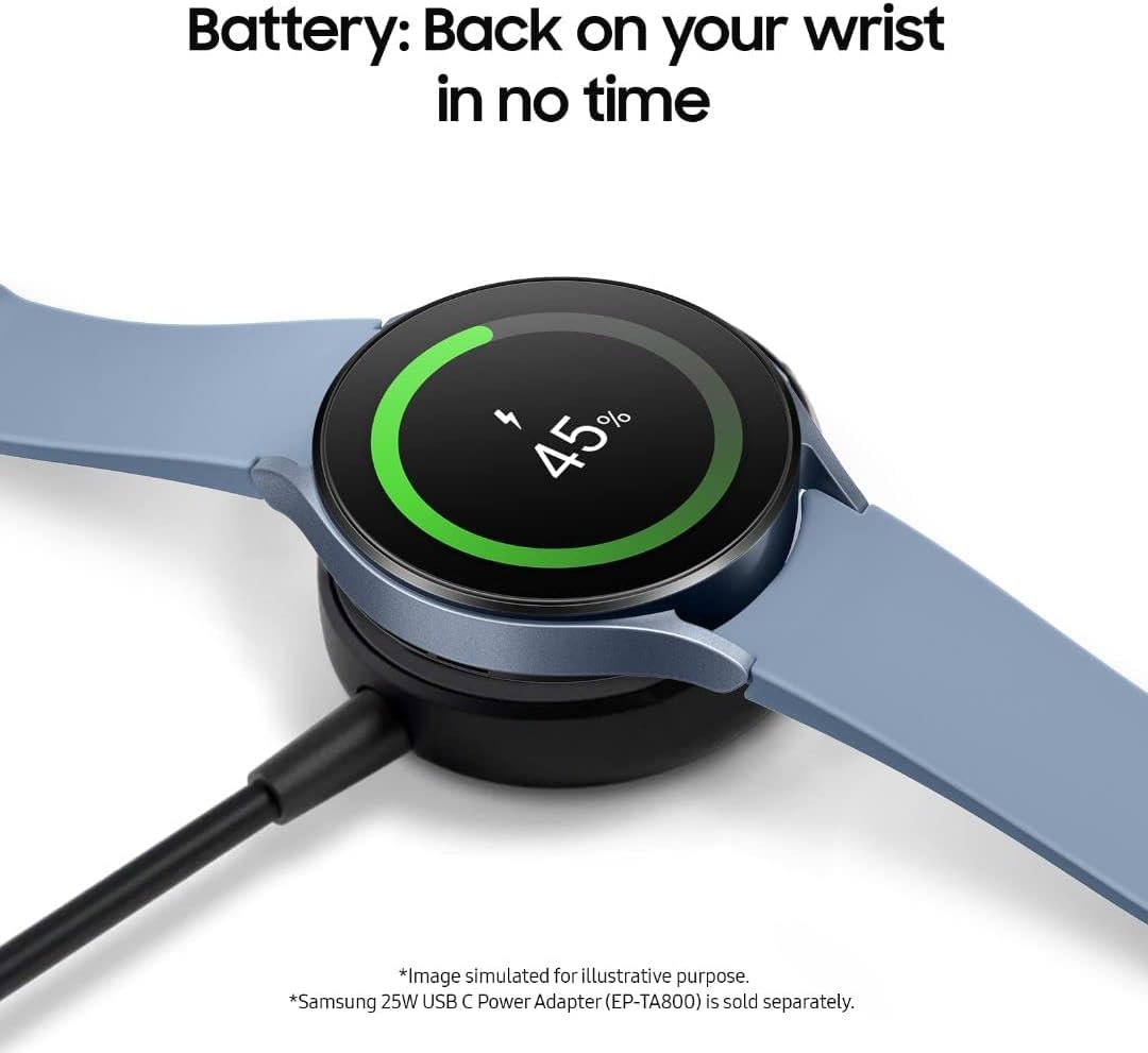 Samsung Galaxy Watch 5 44mm Bluetooth Smartwatch - Body, Health & Fitness Tracker with Sleep Monitoring | Improved Battery Life & Sapphire Crystal Glass | Enhanced GPS Tracking | US Version (Renewed, Silver) | Perfect for Workouts, Running & Daily Activity Tracking