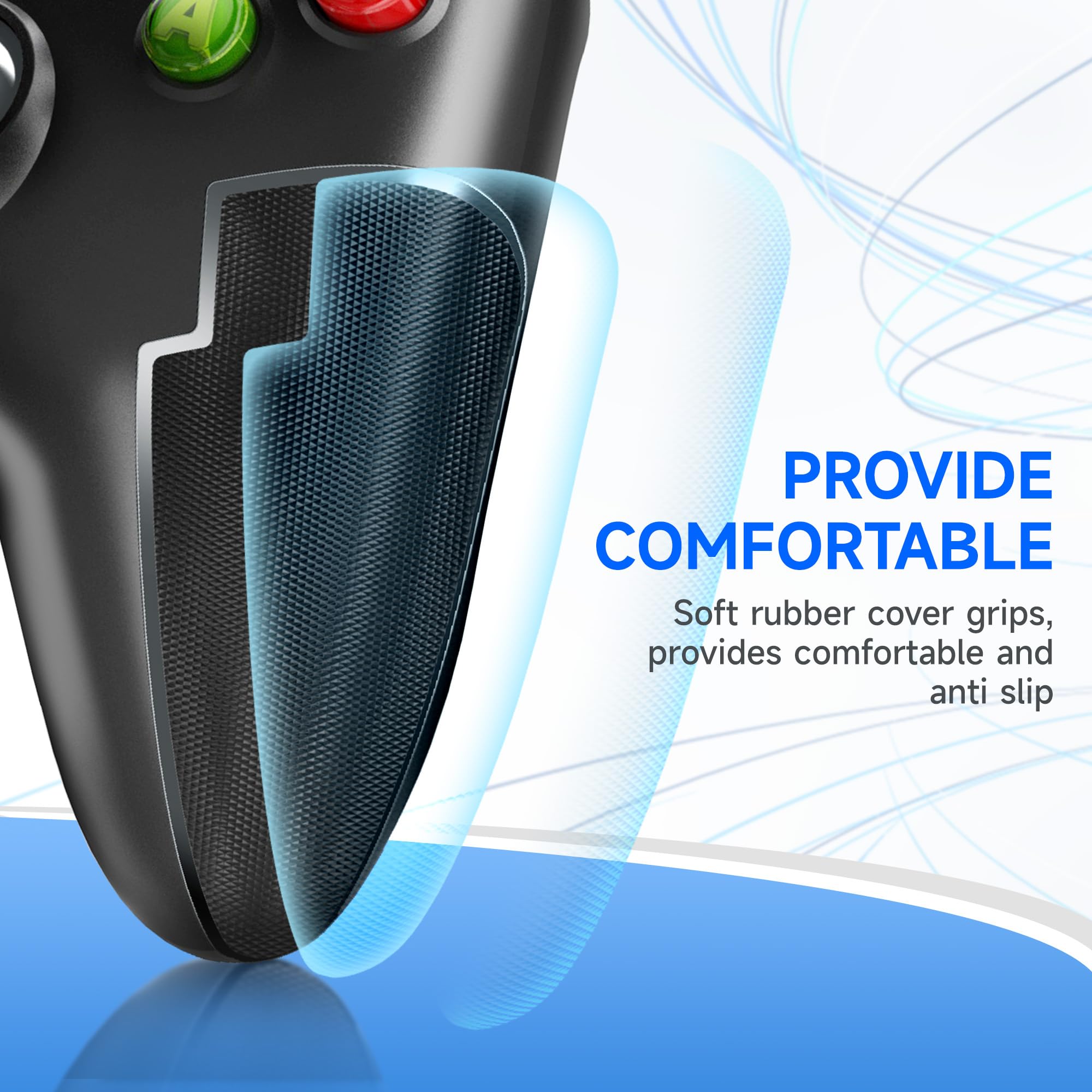 EasySMX Wired PC PS3 Controller with Hall Linear Triggers & Dual Vibration - Compatible with Windows, PS3, Android TV & TV Box - White - Perfect for Gaming, Streaming & Retro Emulation