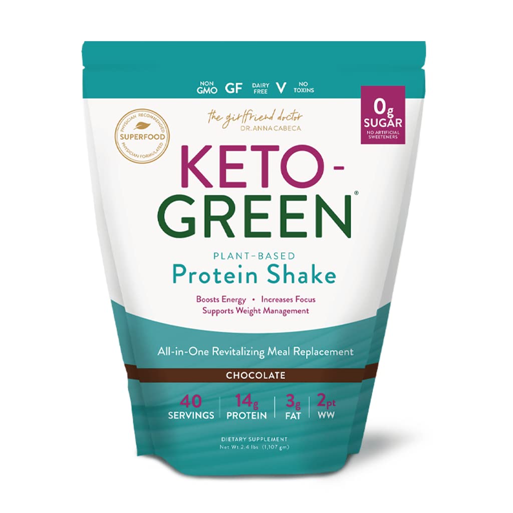 VIDAPURA Keto Green Protein Shake - Chocolate Flavored Ketogenic Protein Powder for Weight Loss, Vegan & Lactose Free, Supports Gut Health & Natural Detox (40 Servings) - Perfect for Post-Workout Recovery & Keto Diet Meal Replacement