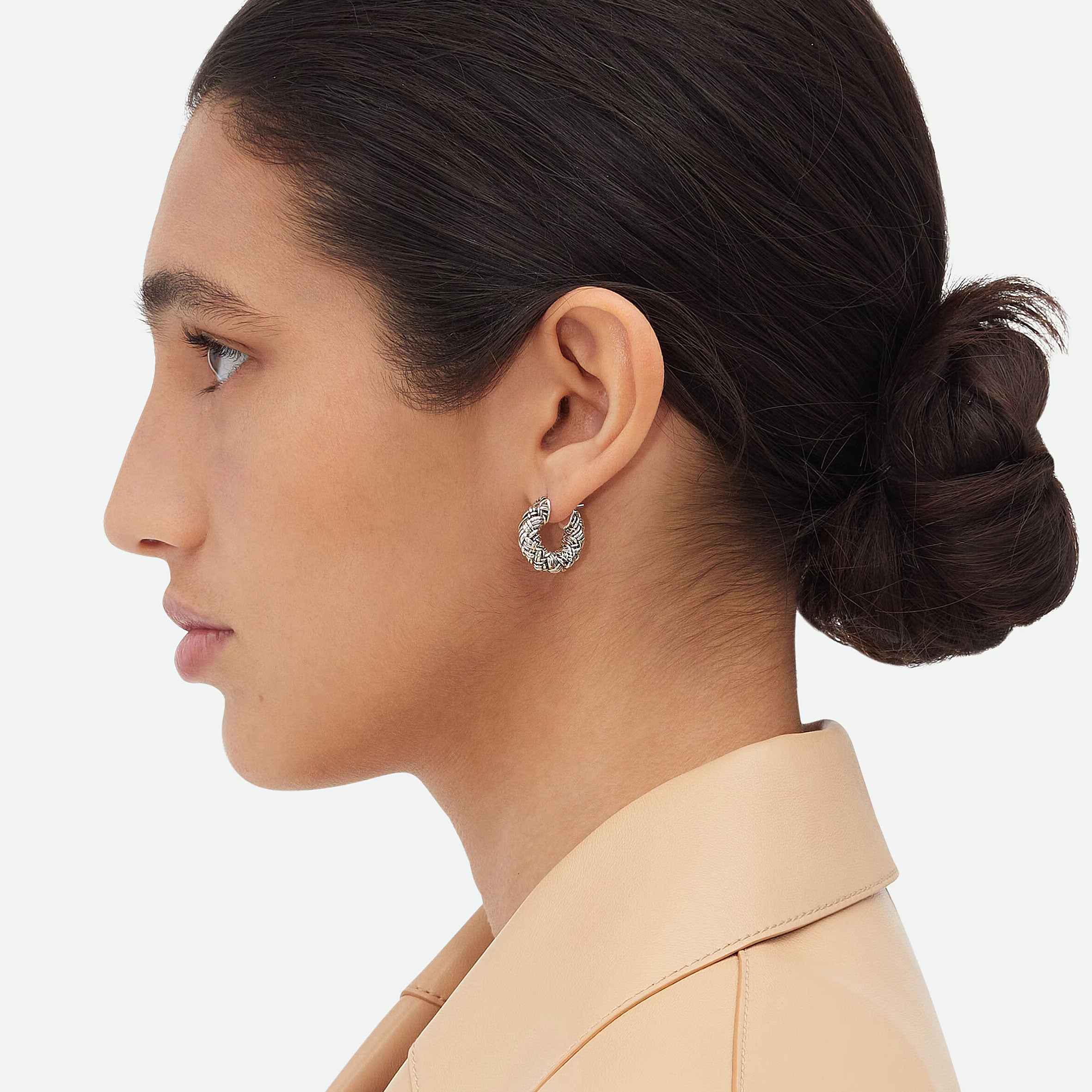 925 Sterling Silver Intreccio Hoop Earrings for Women - Elegant Everyday Jewelry for Work, Date Night & Special Occasions
