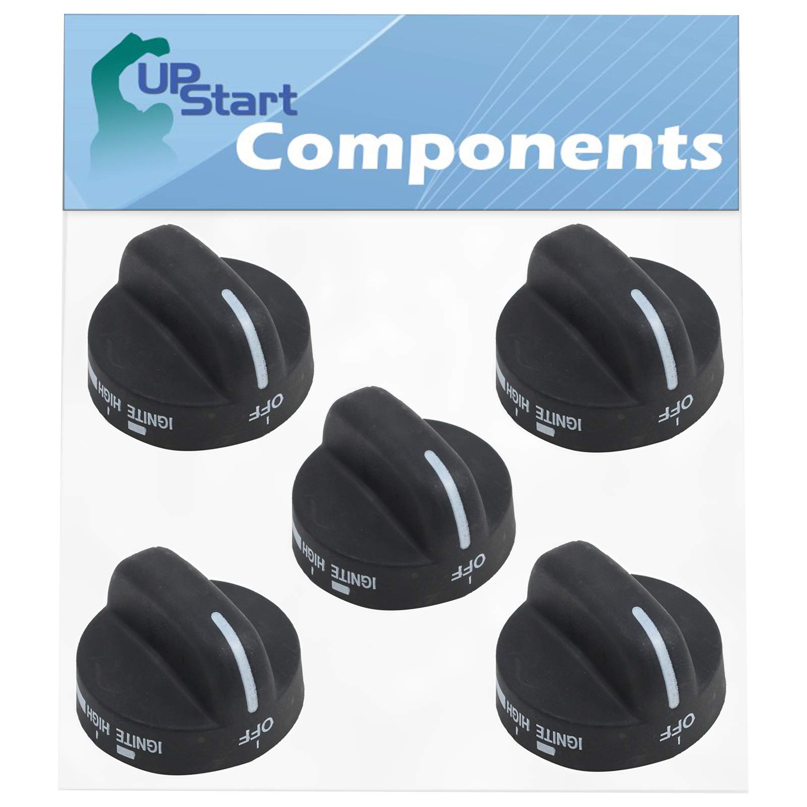 5-Pack 8273103 Range Burner Knob Replacement - Compatible with ER8273103 & WP8273103 Stove Knobs - Perfect for Gas Range, Oven, Cooktop Control Knob Repair & Replacement - Ideal for Home Kitchen Appliance Maintenance