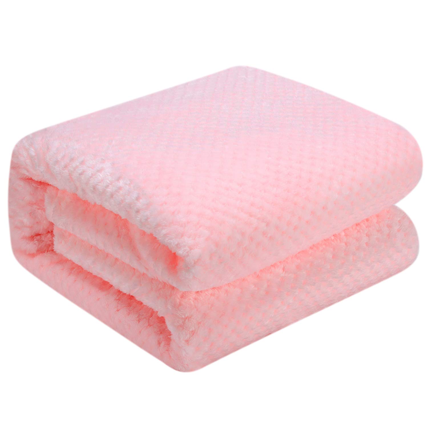 Soft Plush Fleece Throw Blanket for Adults & Kids - Warm Cozy Blanket for Bed, Couch, Sofa, Travel, Camping - Perfect for Indoor & Outdoor Use (60x80 Inches, Baby Pink)