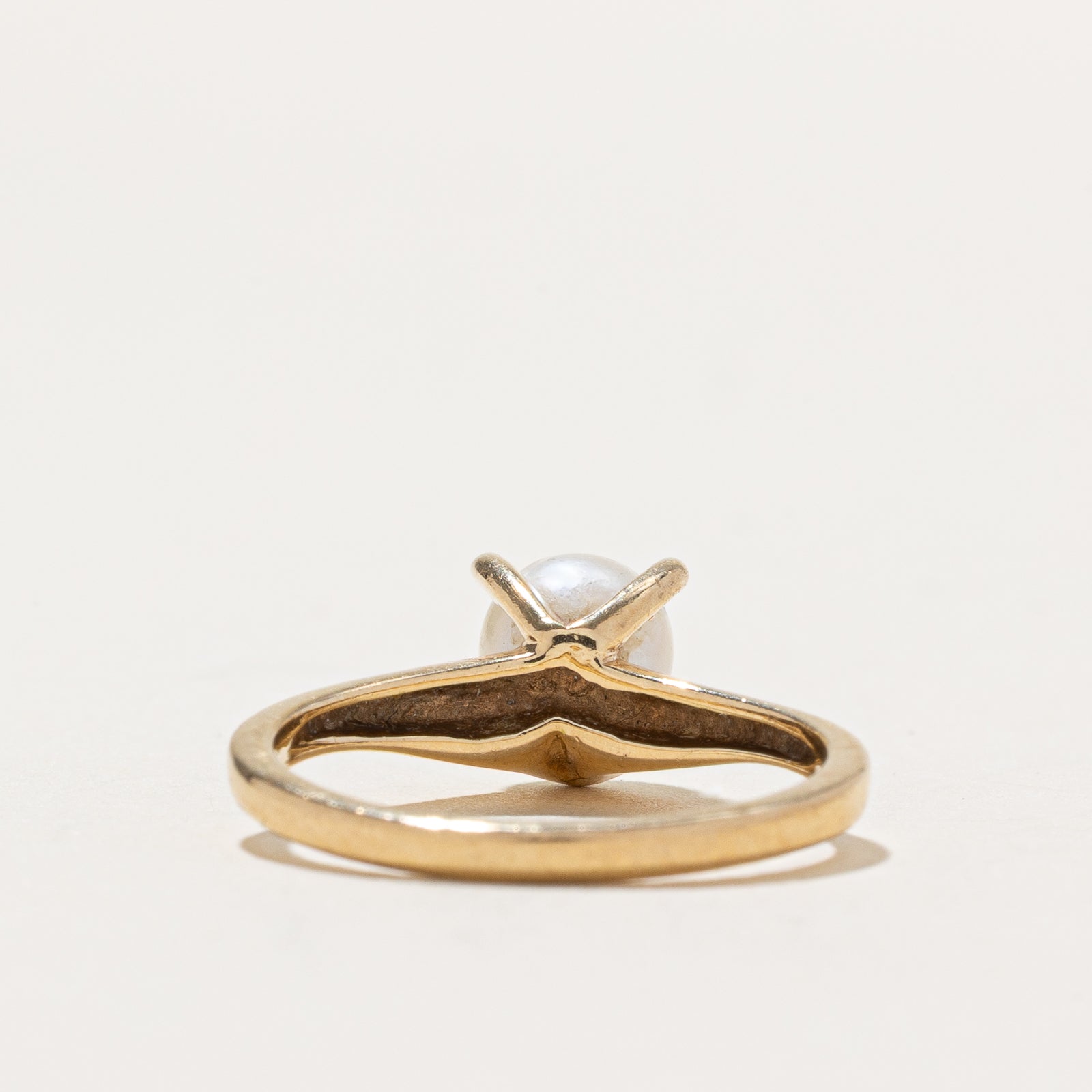 Birks Solitaire Pearl Chevron Ring - Size 6.25 | Elegant Pearl Jewelry for Women, Perfect for Weddings, Anniversaries & Special Occasions