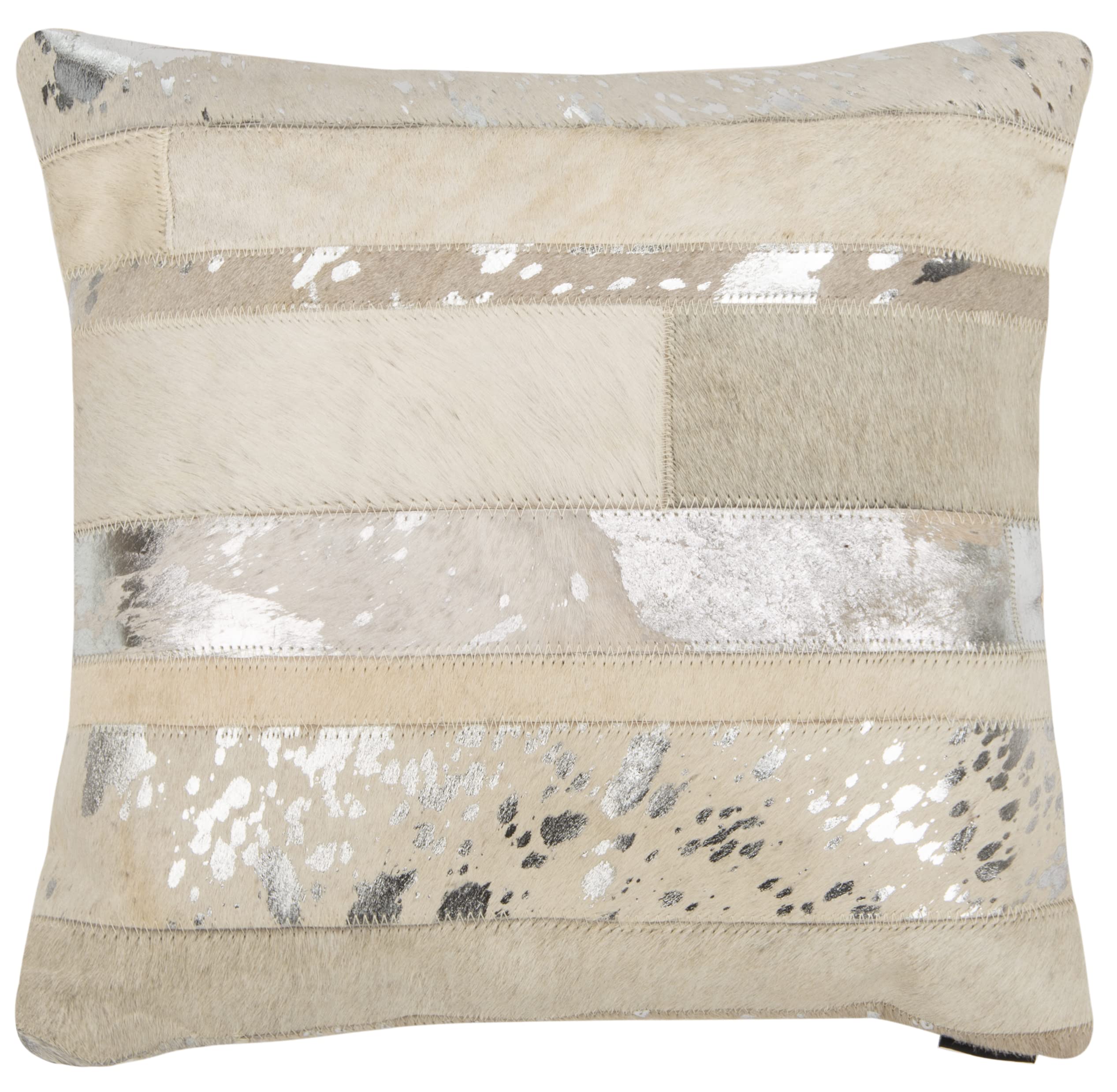 Safavieh Peyton Silver Throw Pillows 22x22 Inch Set of 2 - Decorative Cushions for Sofa, Bed & Living Room Accent