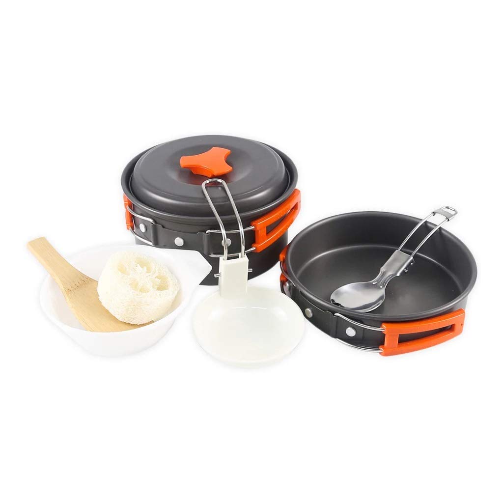 Premium Camping Cookware Set - Portable Outdoor Cooking Kit with Bowls & Utensils for Hiking, Picnics & Backpacking | Durable Travel Tableware for Camping Trips & Outdoor Adventures