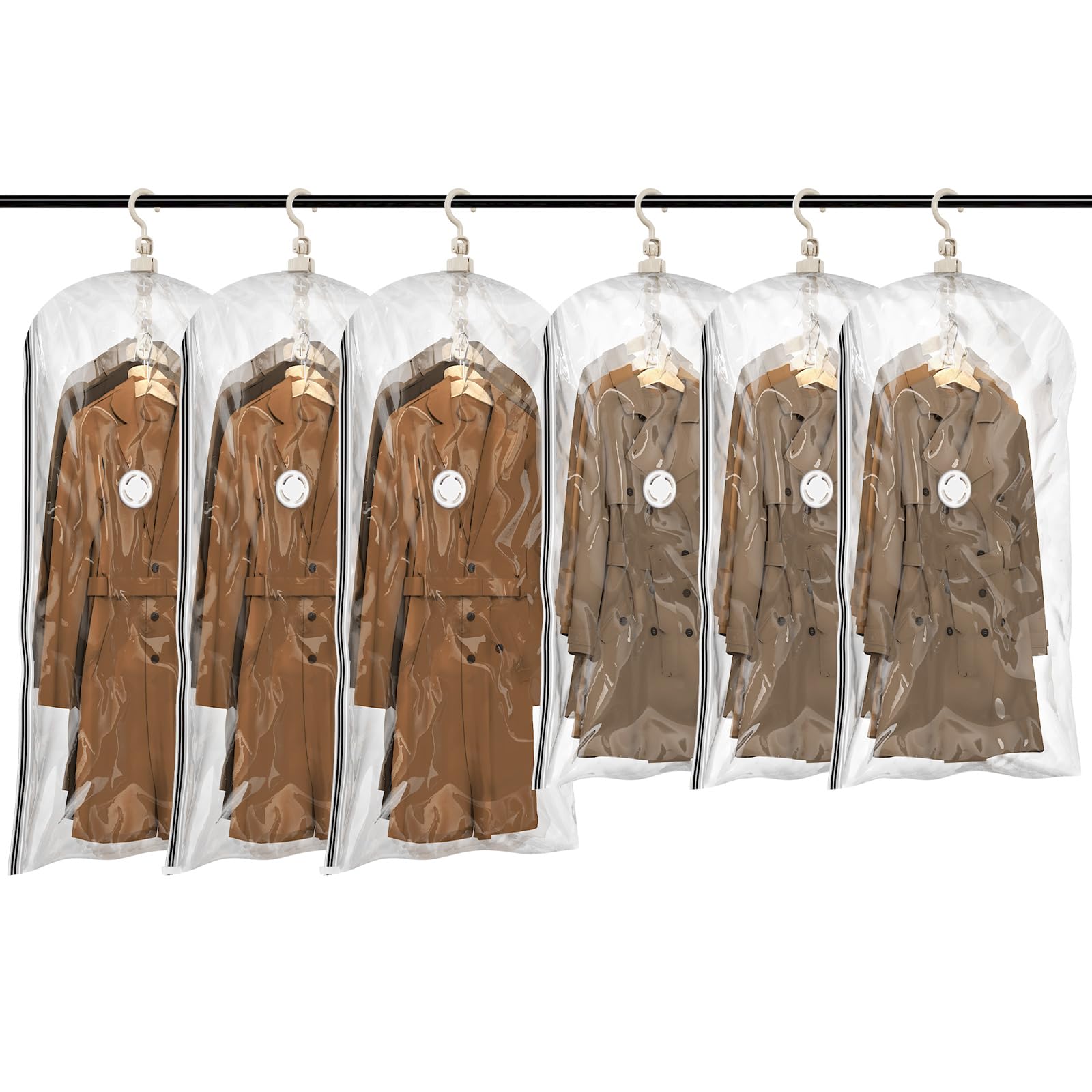 TAILI Vacuum Storage Bags for Clothes - 6 Pack Space Saver Bags (3 Long + 3 Short) | Airtight Compression Bags for Suits, Jackets & Seasonal Clothing | Closet Organizer & Travel Storage Solution | Perfect for Home Organization, Moving & Space Saving