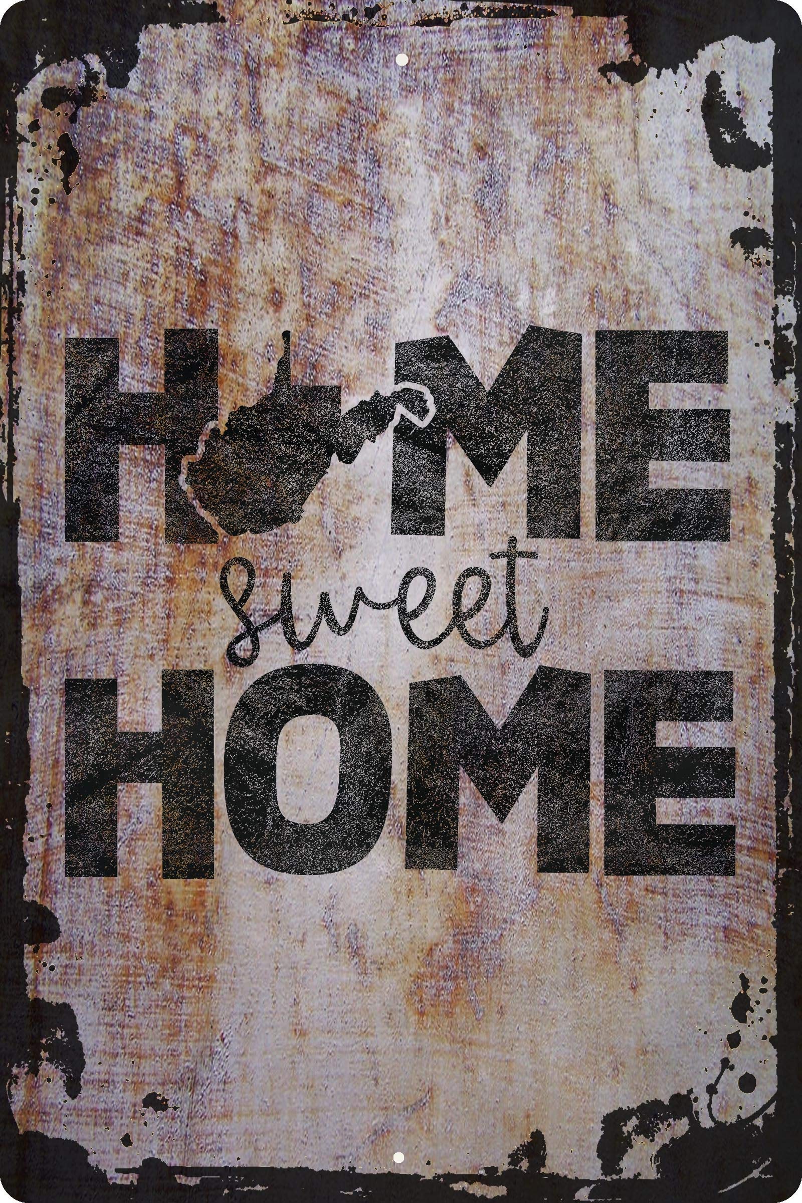 West Virginia State Wall Sign - 'Home Sweet Home' Decorative Art for Native Hometown Love - Perfect for Housewarming Gifts & Rustic Home Decor