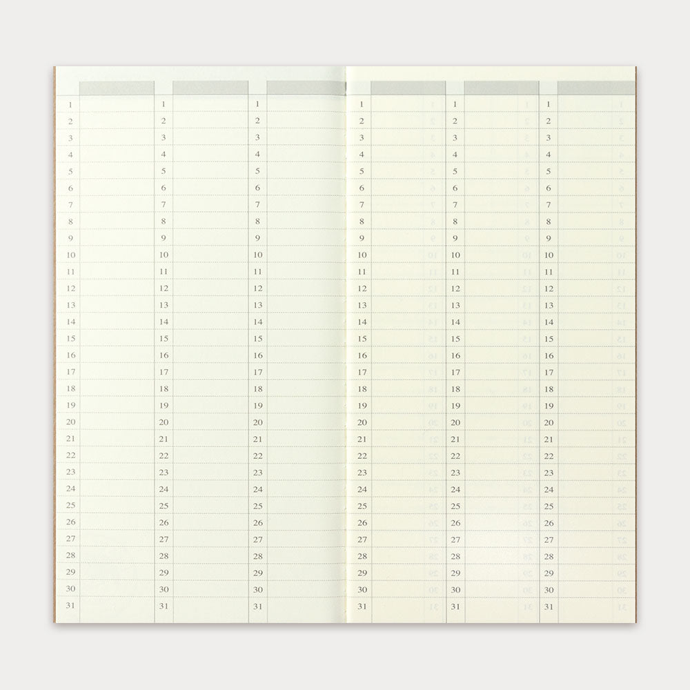 TRAVELER'S Notebook Refill - Regular Size 018 Free Diary (Weekly Vertical) | Portable Journal for Travel, Work & Daily Planning