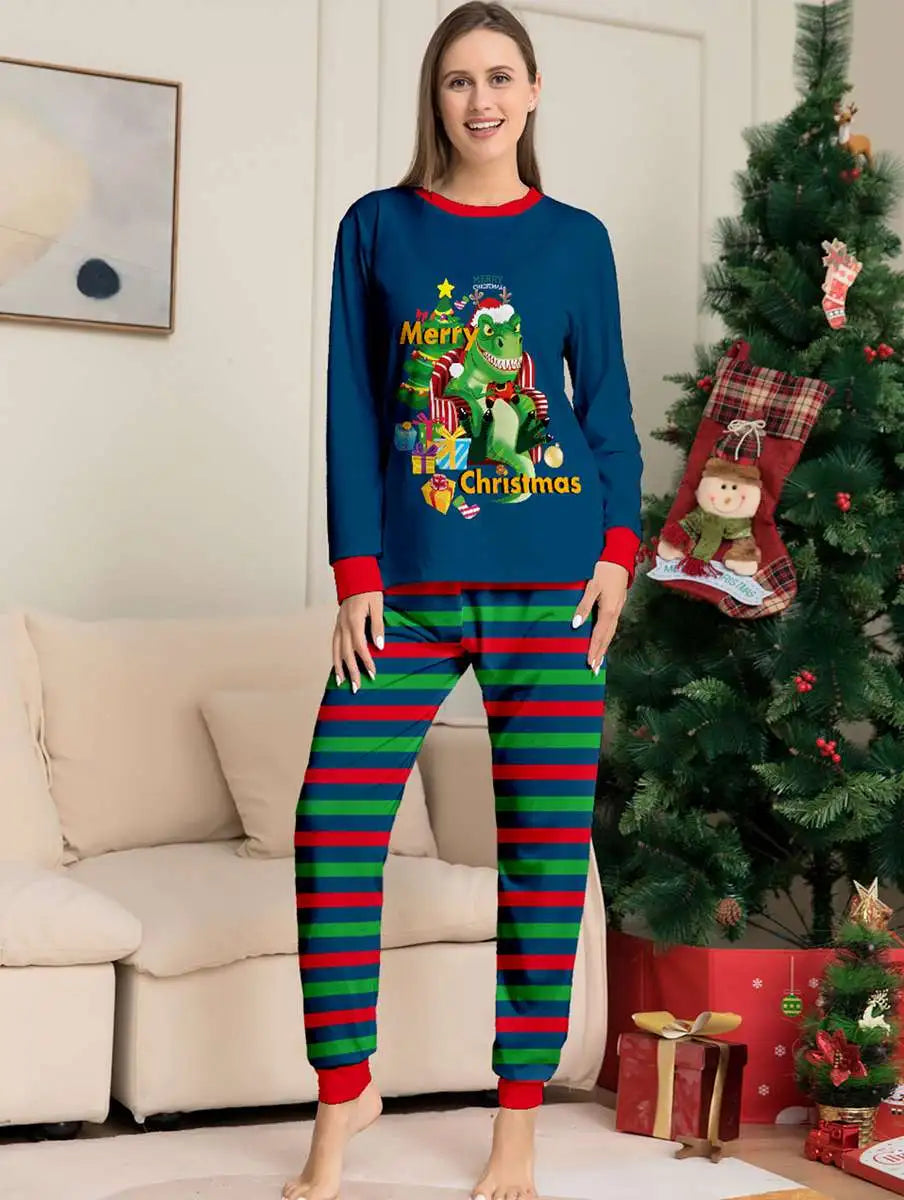 Dinosaur Matching Family Christmas Pajamas Set - Cozy Holiday Pjs for Kids & Adults - Perfect for Christmas Morning & Family Photos