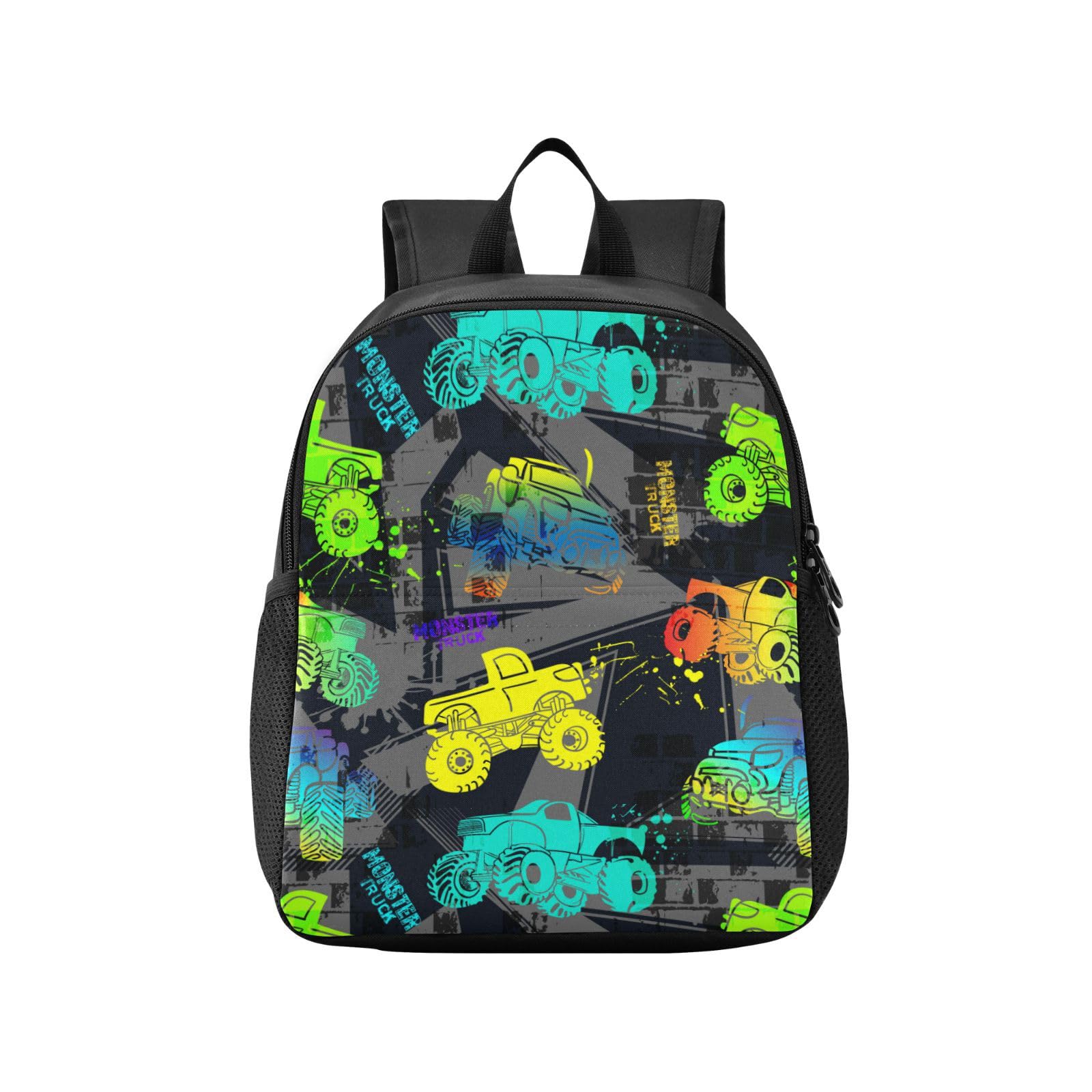 Waterproof Toddler Backpack with Monster Truck Design - Cute Small Backpack for Boys & Girls - Perfect for Kindergarten, Preschool & Daycare - Lightweight Mini Backpack for Kids Ages 2-5 - Great for School, Travel & Outdoor Adventures