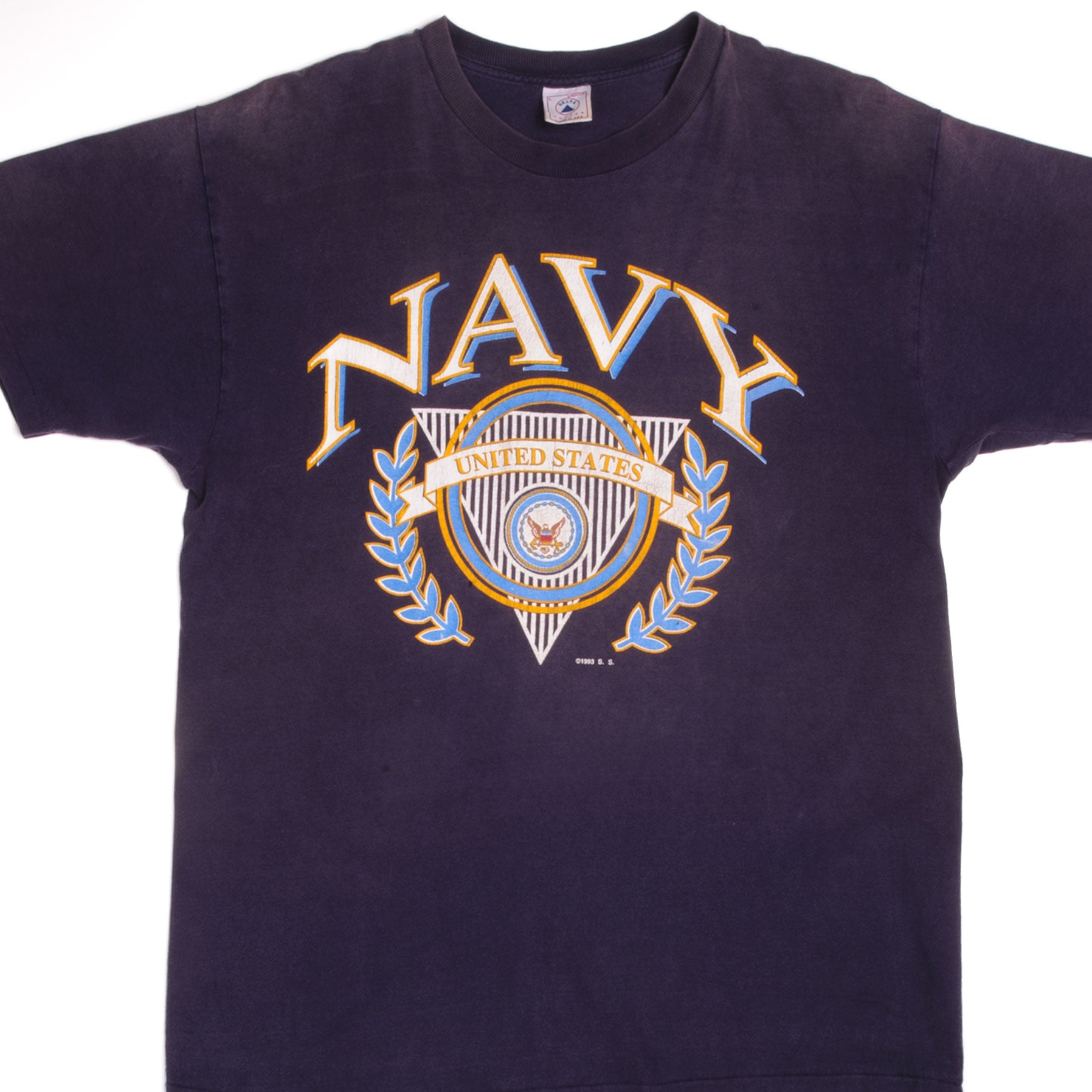 Vintage 1993 US Navy T-Shirt - Authentic Retro Military Tee, Made in USA, Size Large - Perfect for Casual Wear, Patriotic Events & Vintage Fashion Lovers