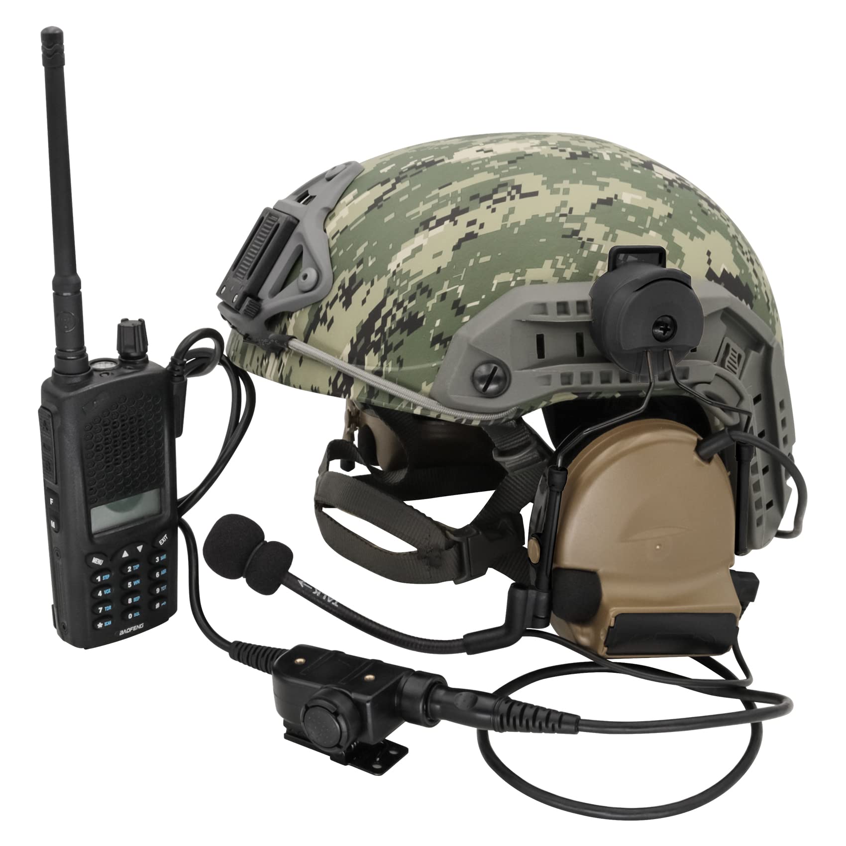COMTA 2 Tactical Helmet Headset with U94 PTT 2pin Connector - Noise Cancelling Headphones for Airsoft, Hunting & Shooting - Perfect for Military Simulation & Outdoor Sports