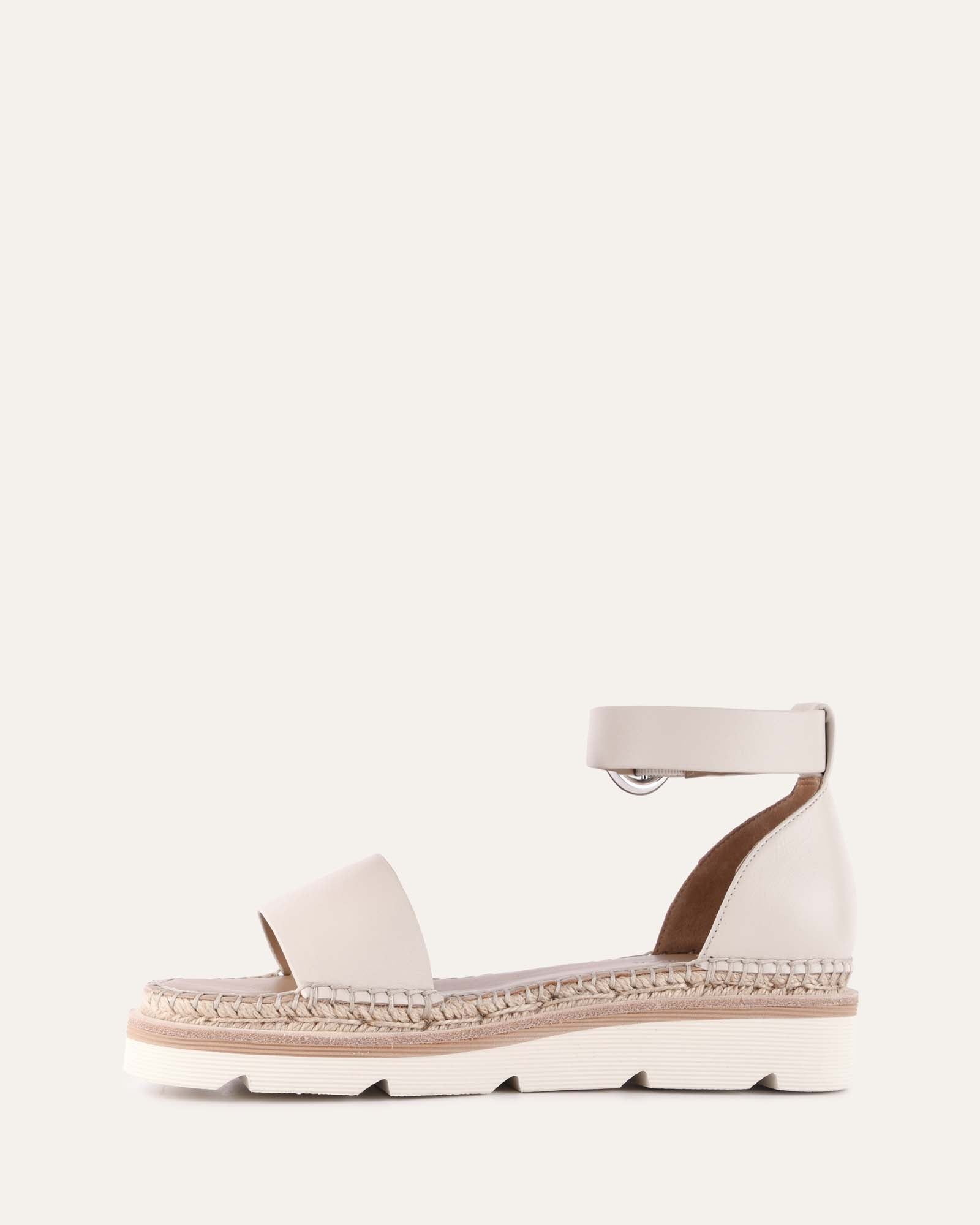 IVY Flat Sandals Off White Leather - Comfortable Women's Summer Shoes for Beach, Vacation & Casual Outfits