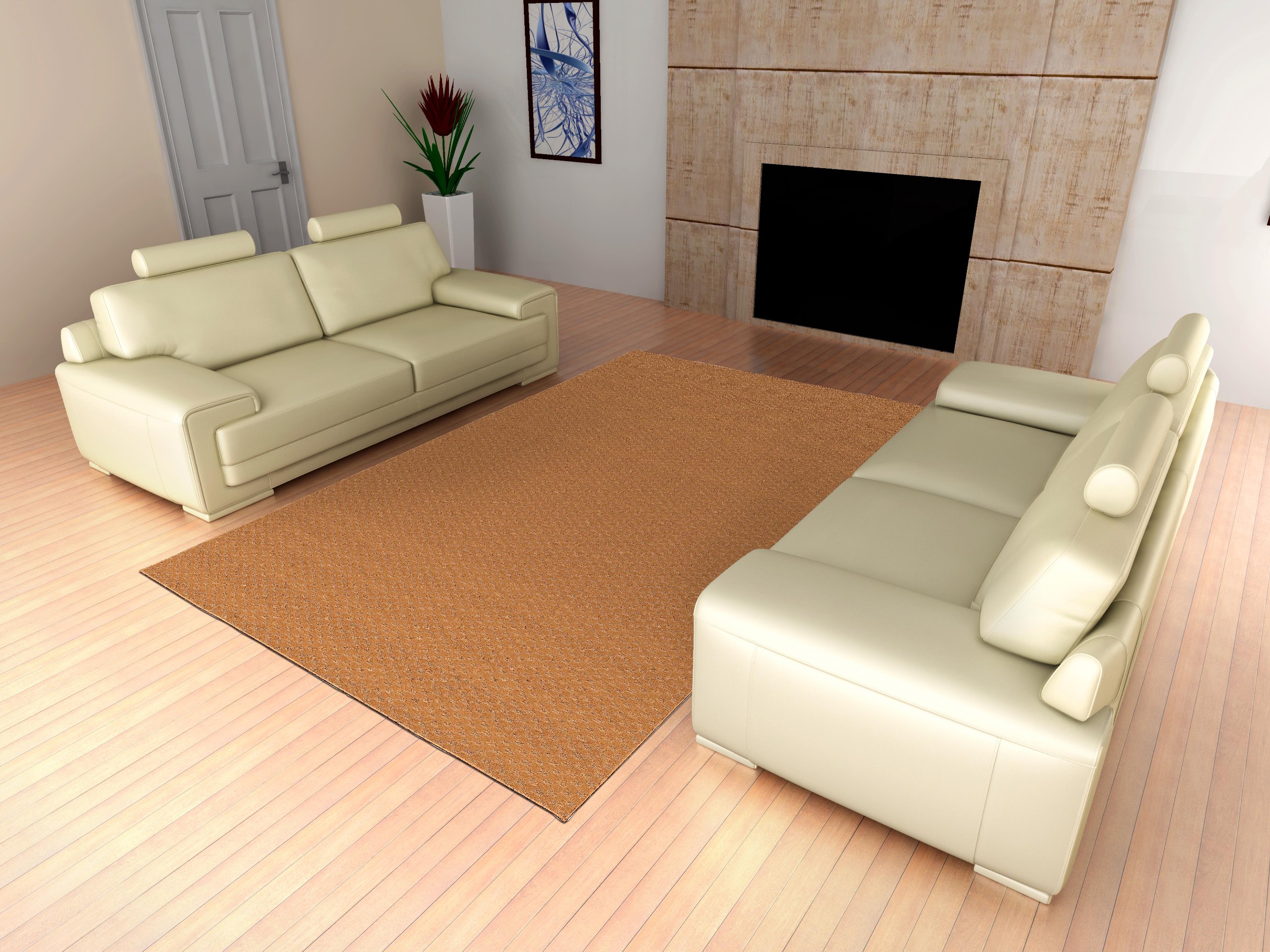 Premium Garland Rug Medallion Area Rug 12' x 12' Tan - Perfect for Living Room, Bedroom & Office Decor