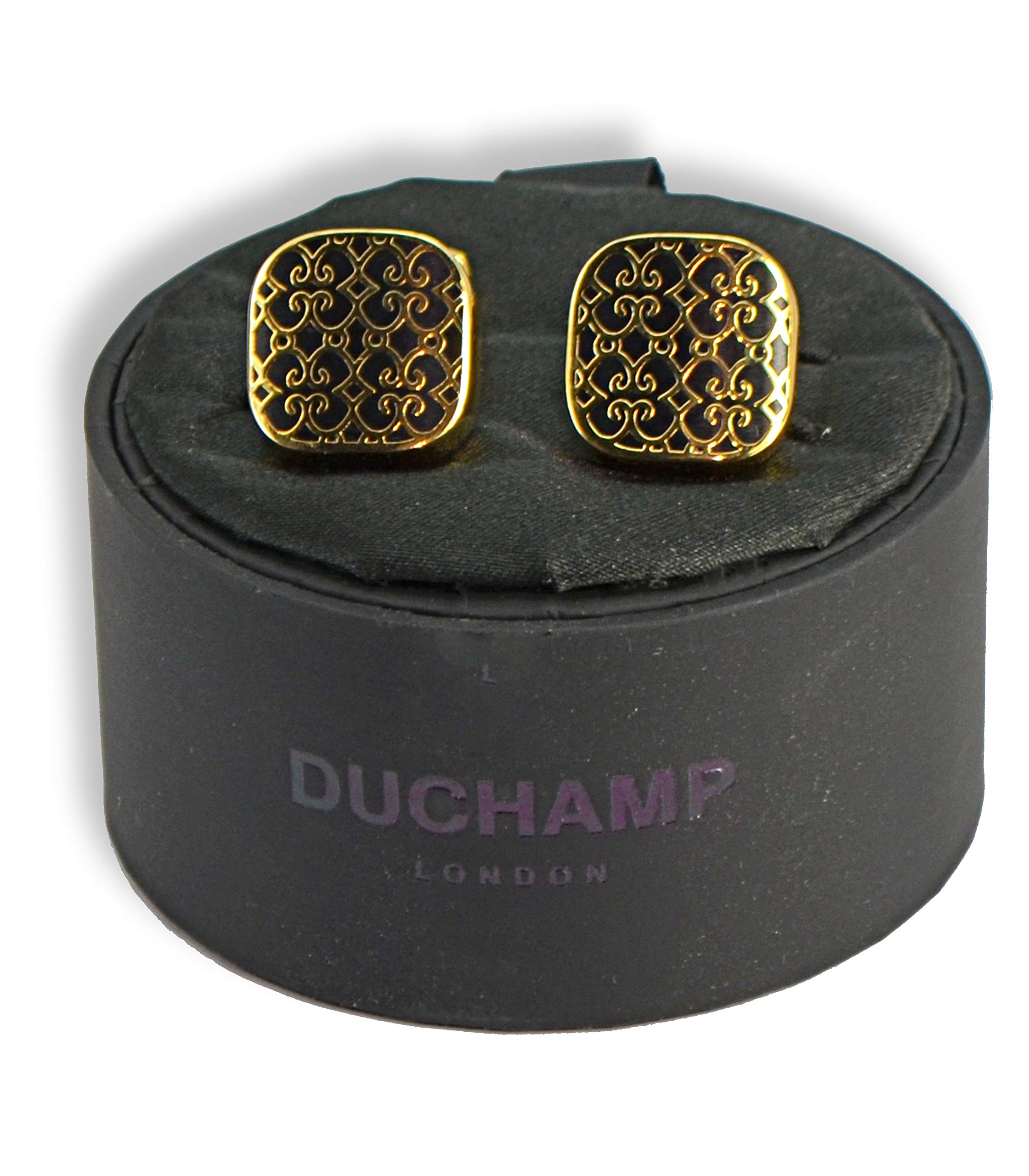 Duchamp London Gold Cufflinks for Men - Elegant Luxury Dress Shirt Accessories for Weddings, Business & Formal Occasions