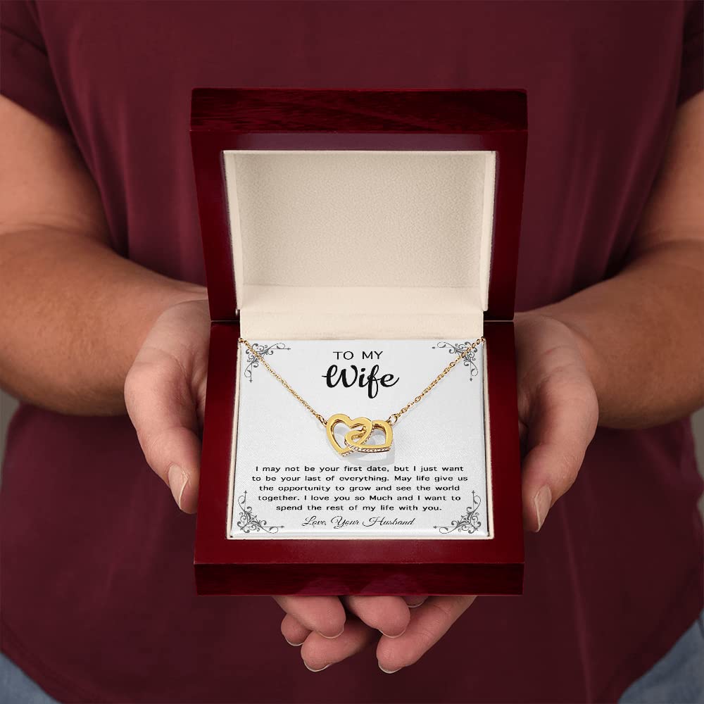 Romantic Heart Necklace for Wife - Personalized Anniversary & Birthday Gift for Her with Message Card - Perfect for Valentine's Day, Wedding Anniversary & Special Occasions
