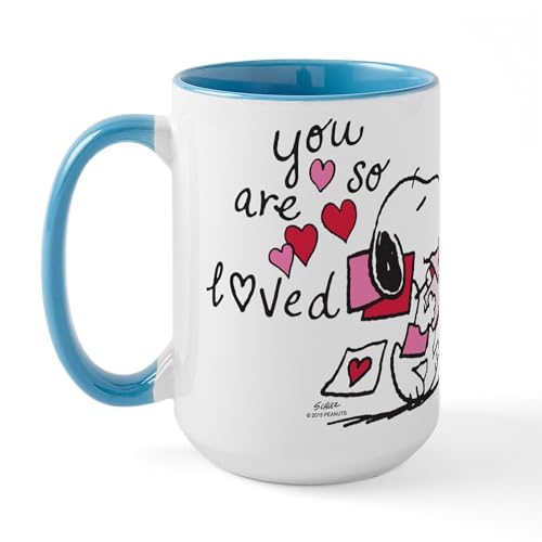 White/Blue Inside - Snoopy You Are So Loved Large Mug