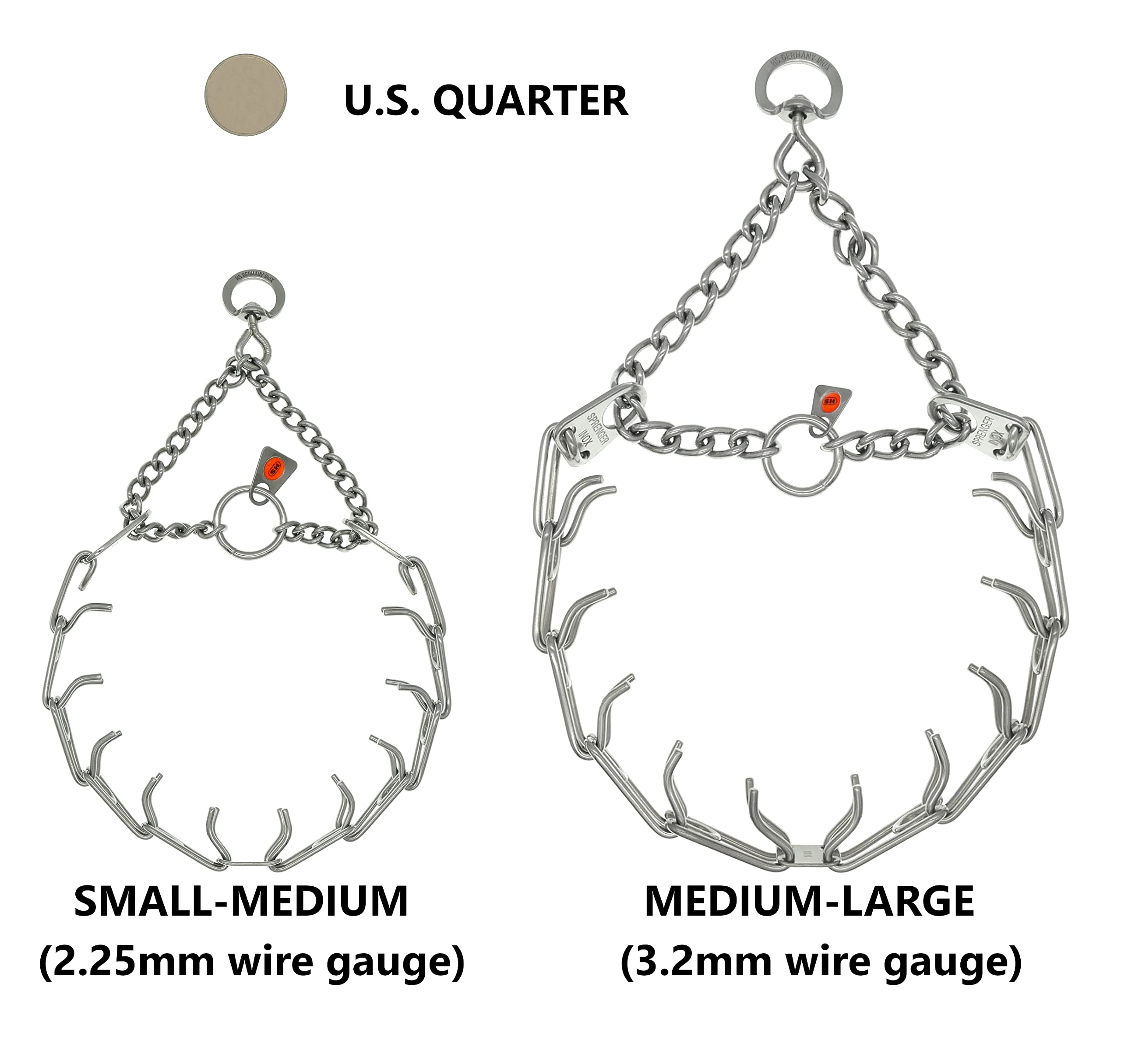 Premium Herm Sprenger Stainless Steel Dog Training Collar with Swivel D-Ring - 3 Extra Links & 30 Comfort Tips for Small, Medium & Large Dogs - Made in Germany (Medium-Large Size) - Perfect for Obedience Training, Daily Walks & Outdoor Adventures
