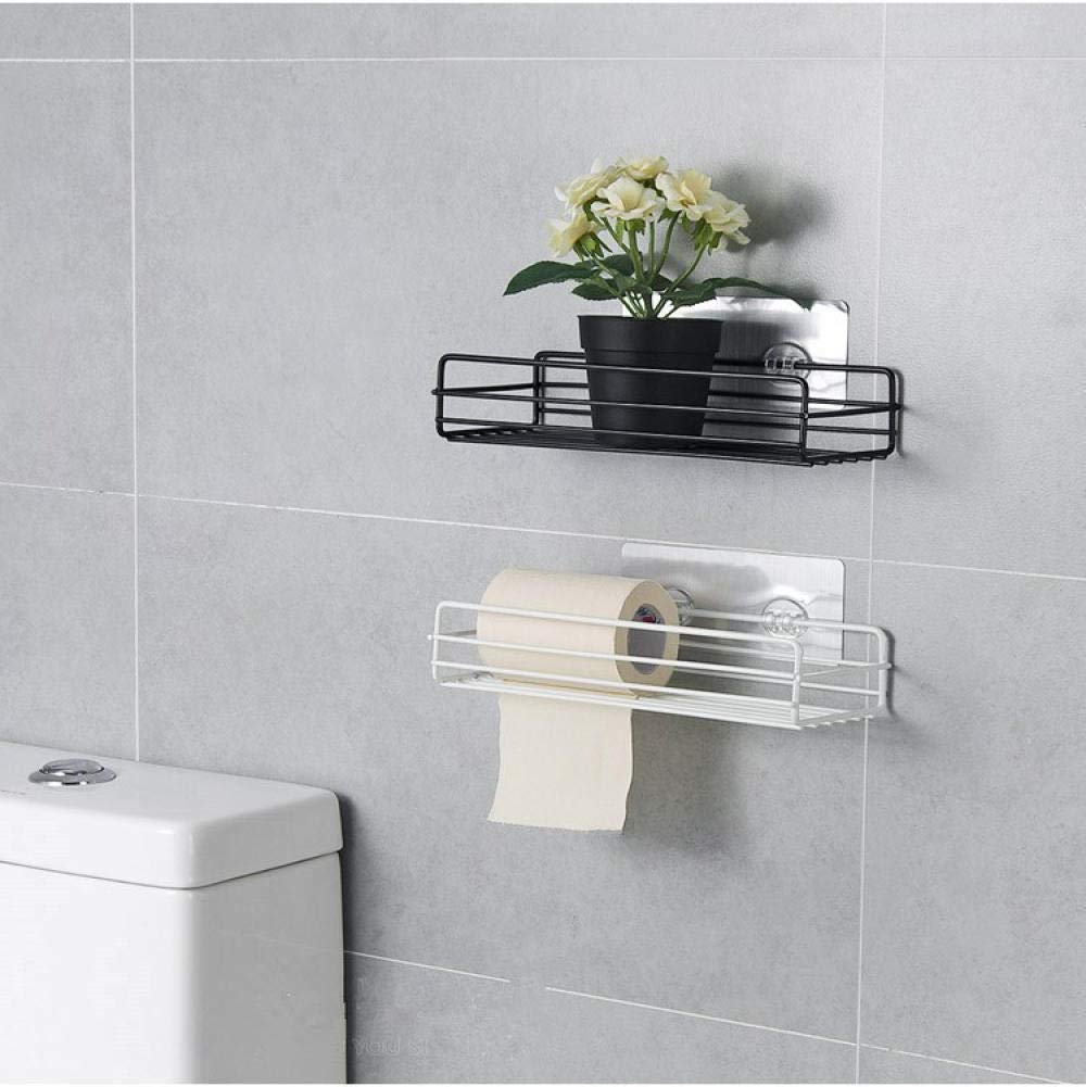 Multifunctional Shower Corner Shelf - Perforated Wall Iron Bathroom Organizer for Storage - White/Black - Perfect for Bathroom, Kitchen & Laundry Room Organization