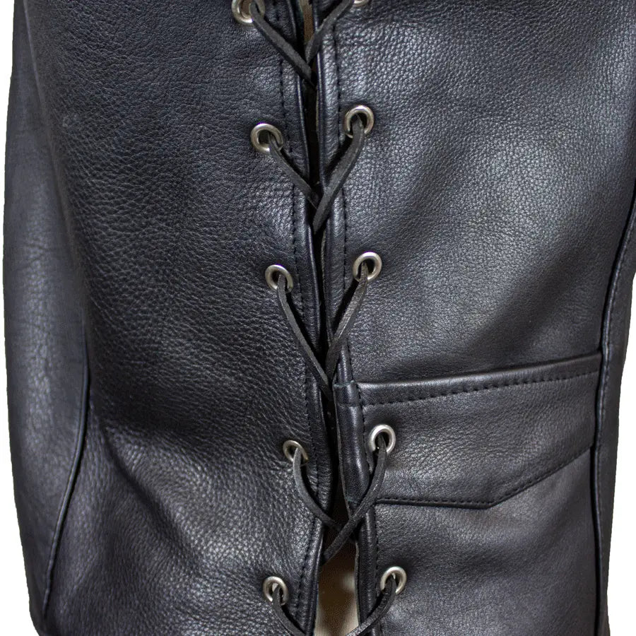 Open Road Women's Western Style Leather Vest - Cowhide Biker Jacket for Casual Wear & Outdoor Adventures | Perfect for Rodeo, Motorcycle Riding & Country Fashion