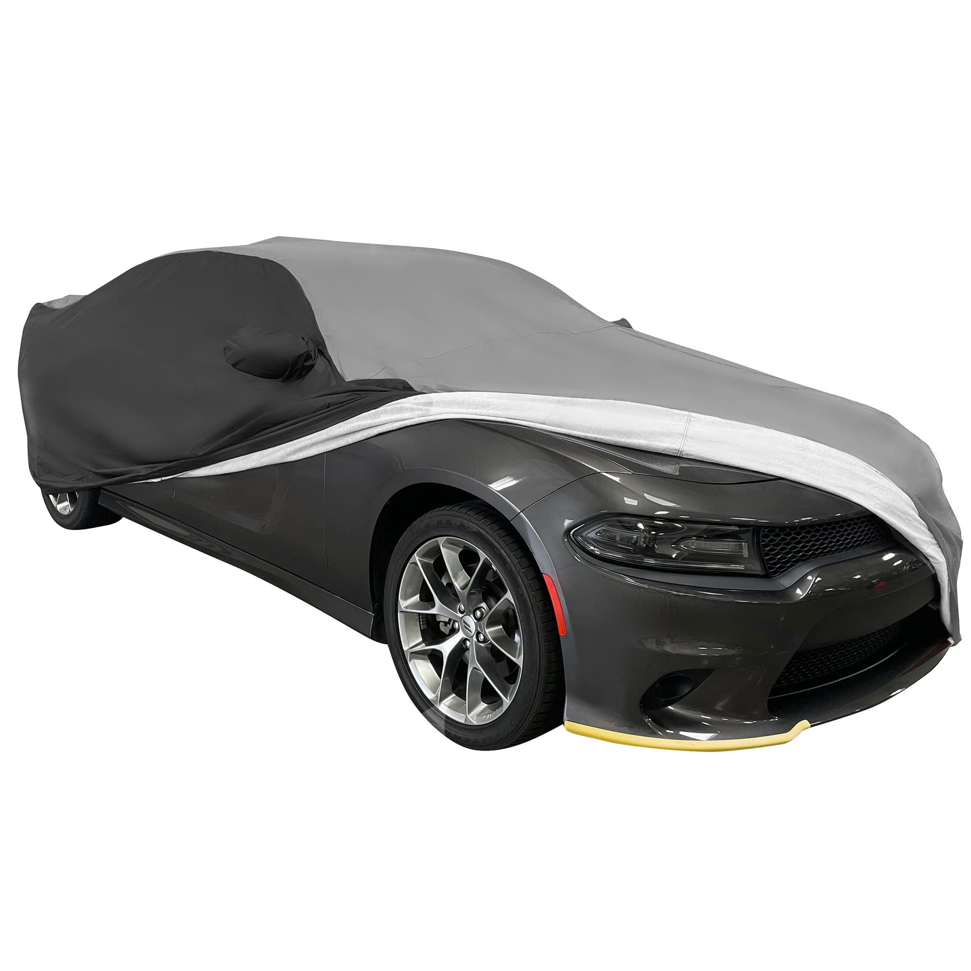**Dodge Charger Car Cover 2005-2023 - Custom Fit for SRT Hellcat, GT, R/T, SXT, Scat Pack - Waterproof, UV Protection, 300 Denier Ultraguard Plus - Indoor & Outdoor Use (Gray/Black) - Perfect for Garage, Parking & Travel Protection**