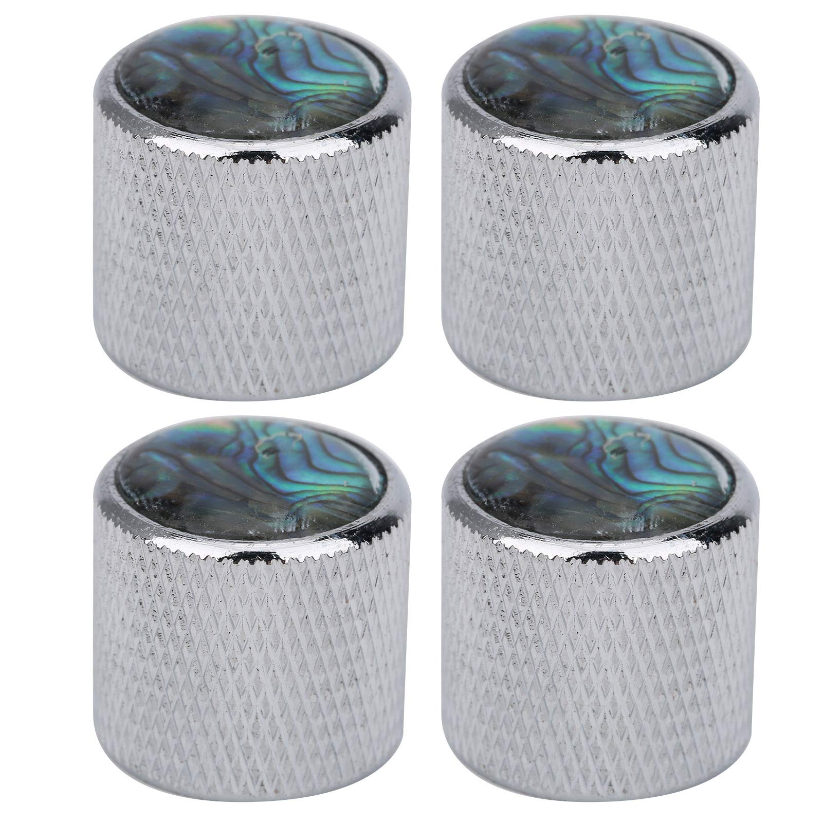 Premium Dome Guitar Knobs - Durable Electric Bass Control Knobs for Guitar & Bass Players (Silver, Caibei) - Perfect for Tone Adjustment & Customization on Fender, Gibson & More