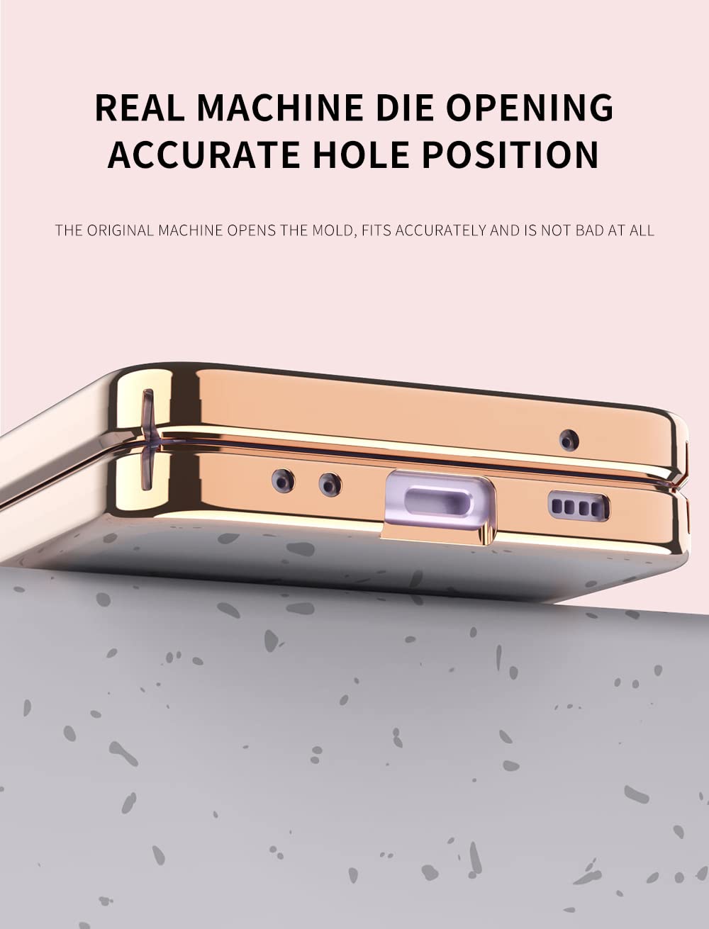 Samsung Galaxy Z Flip 3 5G Case 2021 - Shockproof Hard PC Back Cover with Electroplating Bumper & Hinge Protection | Stylish Rose Gold Phone Case for Women & Girls | Perfect for Makeup Mirror & Daily Use