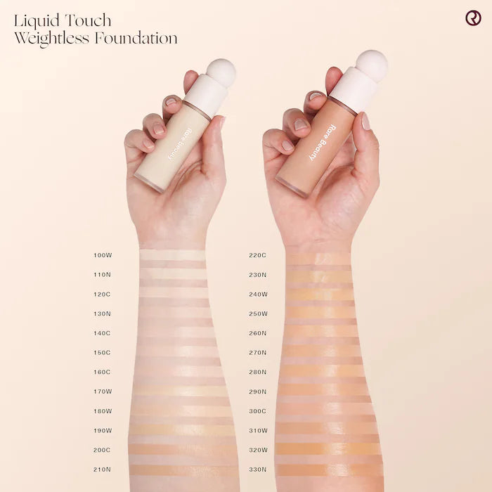 Rare Beauty Liquid Touch Weightless Foundation - Lightweight, Buildable Coverage for Flawless Skin | Perfect for Everyday Wear & Special Occasions
