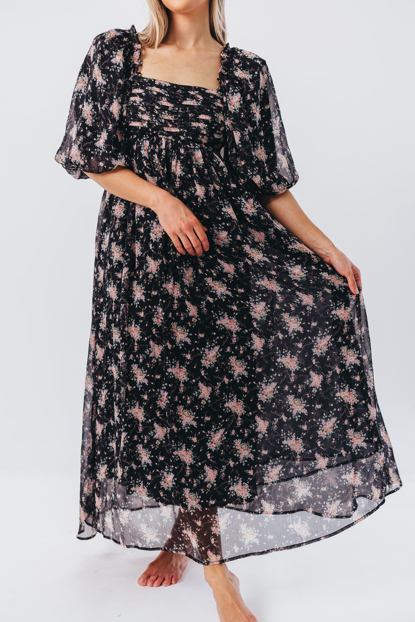 Melody Maxi Dress in Black - Bump Friendly Maternity & Inclusive Sizing (S-3XL) | Perfect for Pregnancy, Nursing, Weddings & Special Occasions