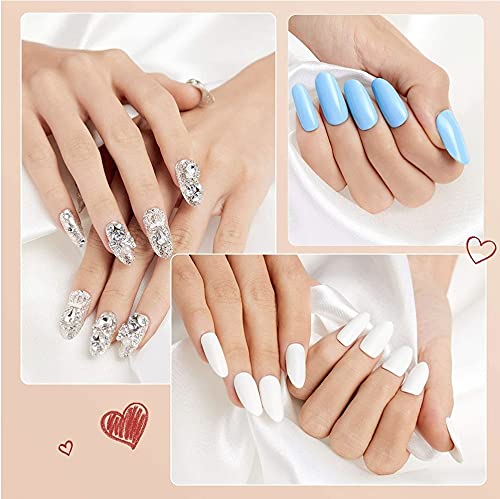 TopFinder® 100 Pcs White Square Acrylic Nail Tips - 10 Sizes Full Cover French Fake Nails with Storage Box for DIY Manicure & Nail Art (Natural) | Perfect for Home Salon, Party Glam, and Professional Nail Extensions