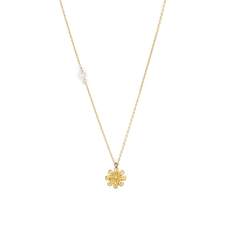Elegant Daisy Pendant Necklace for Women - 18K Gold Plated Floral Jewelry Gift for Her - Perfect for Weddings, Anniversaries & Everyday Wear