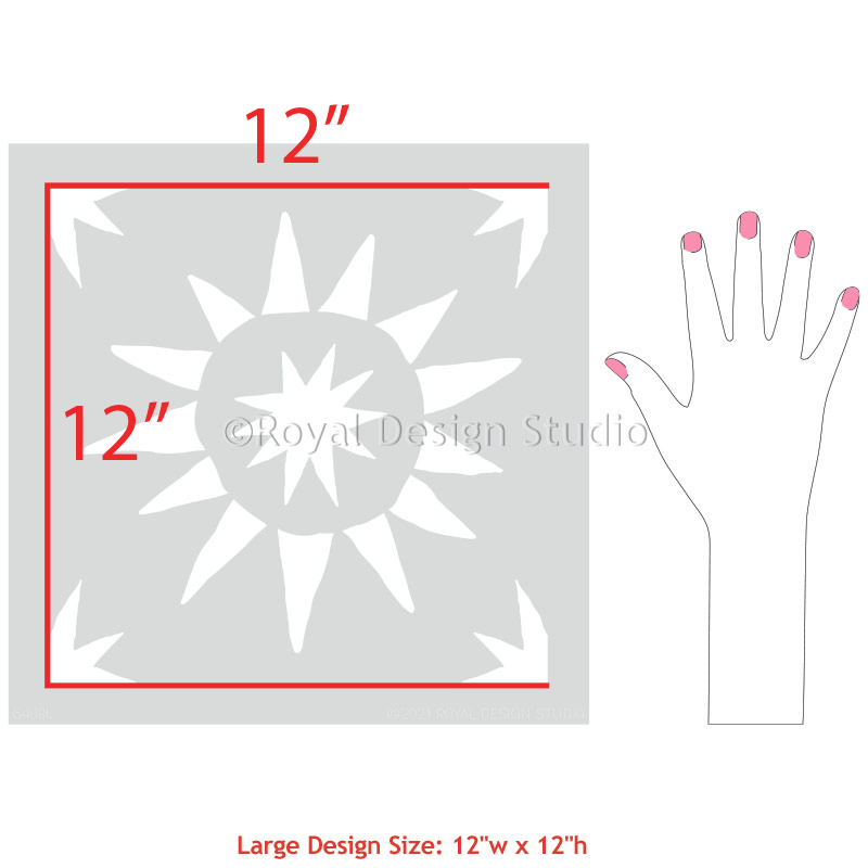 Starburst Tile Stencil - Reusable DIY Mosaic Tile Painting Template for Home Decor, Bathroom & Kitchen Backsplash - Perfect for Wall Art, Floor Design & Craft Projects