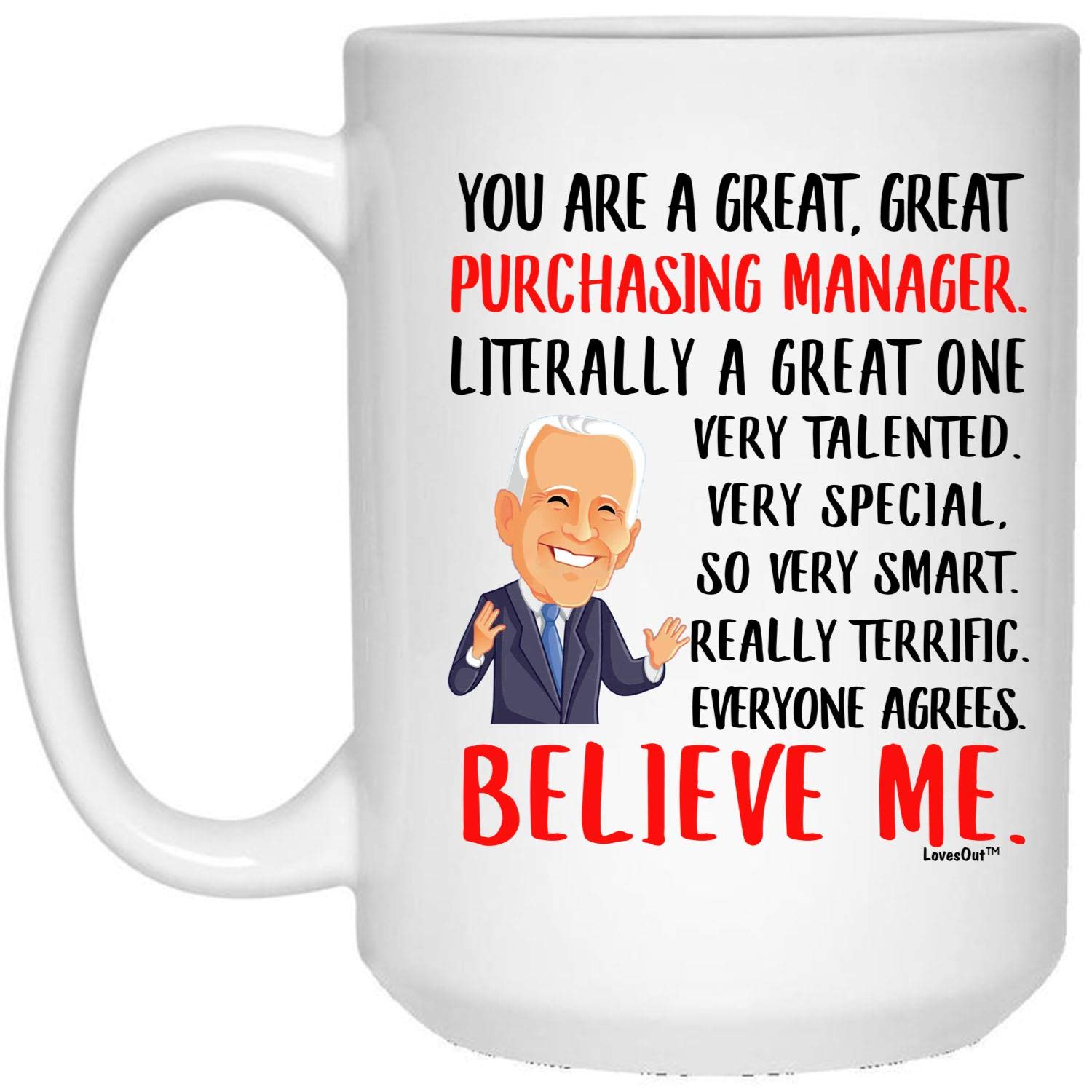 Funny Purchasing Manager Gift - 'You Are Great' White Coffee Mug 15oz - Perfect Christmas 2024 Gift & Office Appreciation Present for Bosses, Coworkers, Employees - Ideal for Coffee Breaks, Office Use, and Holiday Gifting