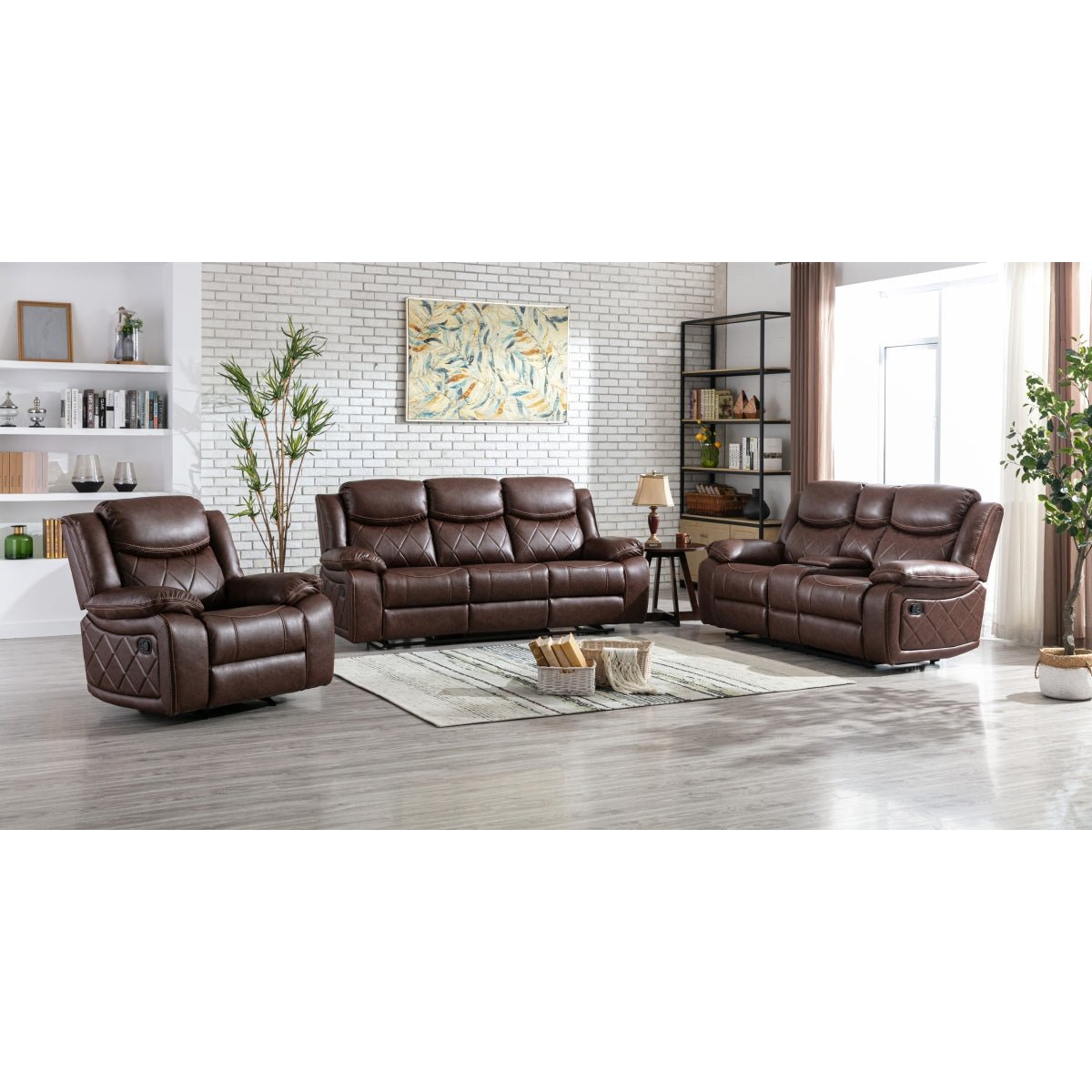 Bartholomew Reclining Set - Comfortable 3-Piece Living Room Furniture with Power Recliners | Perfect for Movie Nights, Gaming & Relaxation in Your Home Theater or Family Room