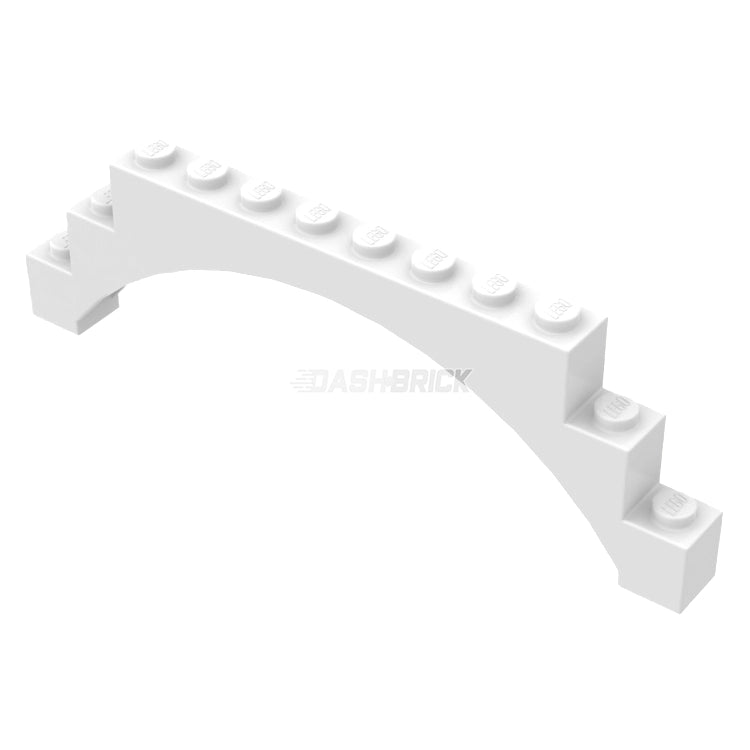 LEGO White 1x12x3 Raised Arch Brick with 5 Cross Supports - Perfect for Building Bridges, Castles & Architectural Models (Part #18838 / 6246842)