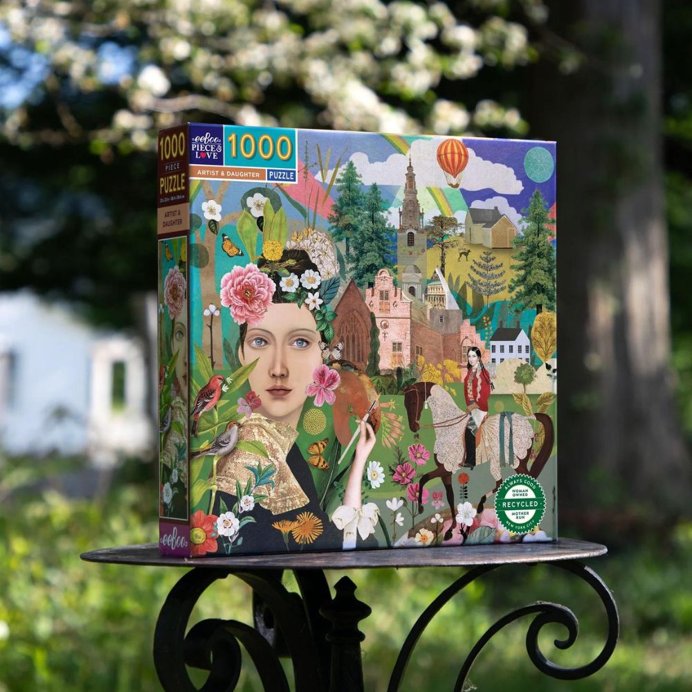 eeBoo 1000 Piece Jigsaw Puzzle - Artist & Daughter - Premium Quality Puzzle for Adults & Families - Perfect for Relaxation, Home Decor & Family Game Night