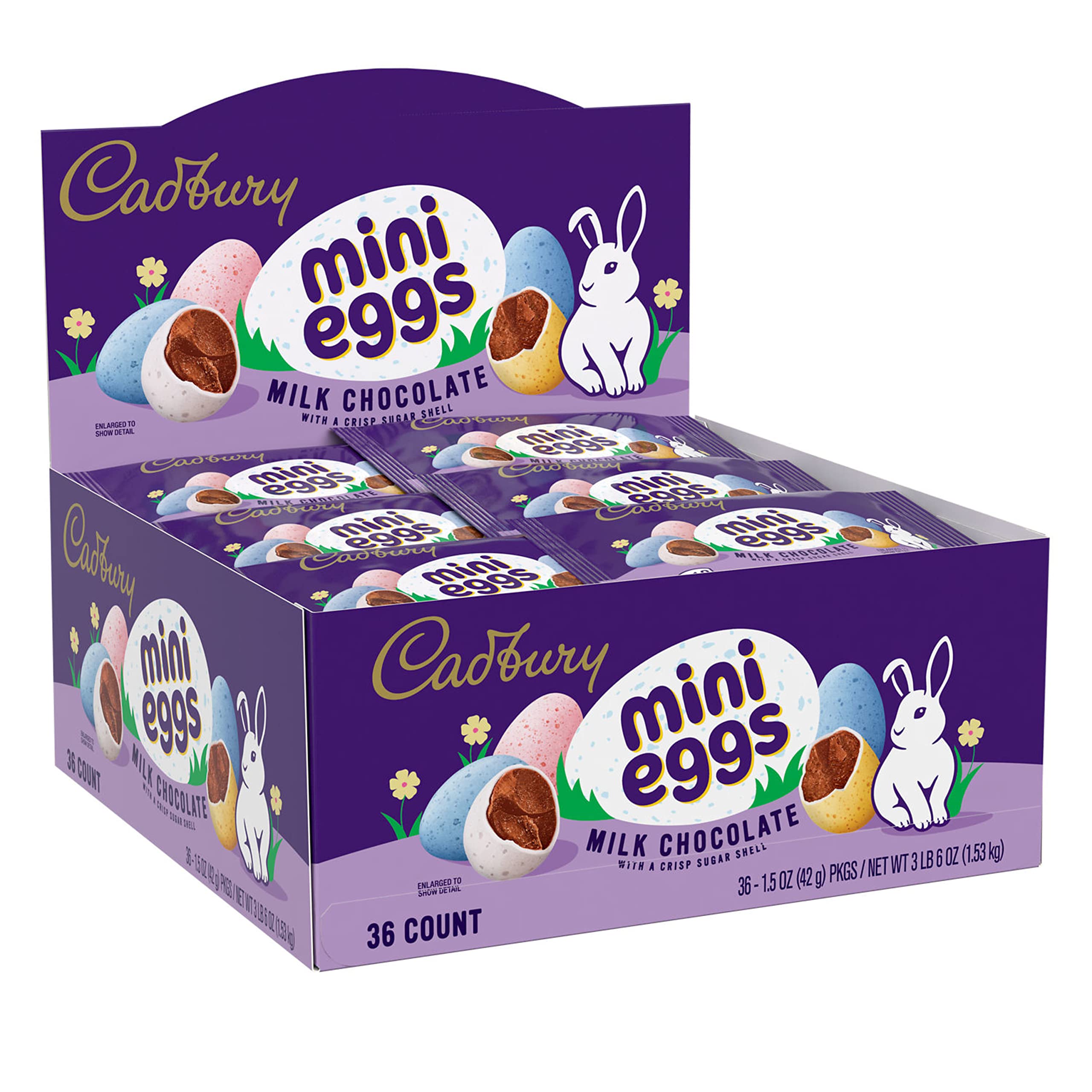 CADBURY MINI EGGS Milk Chocolate Easter Candy - 1.5oz (36 Count) - Perfect for Easter Baskets, Party Favors & Holiday Treats