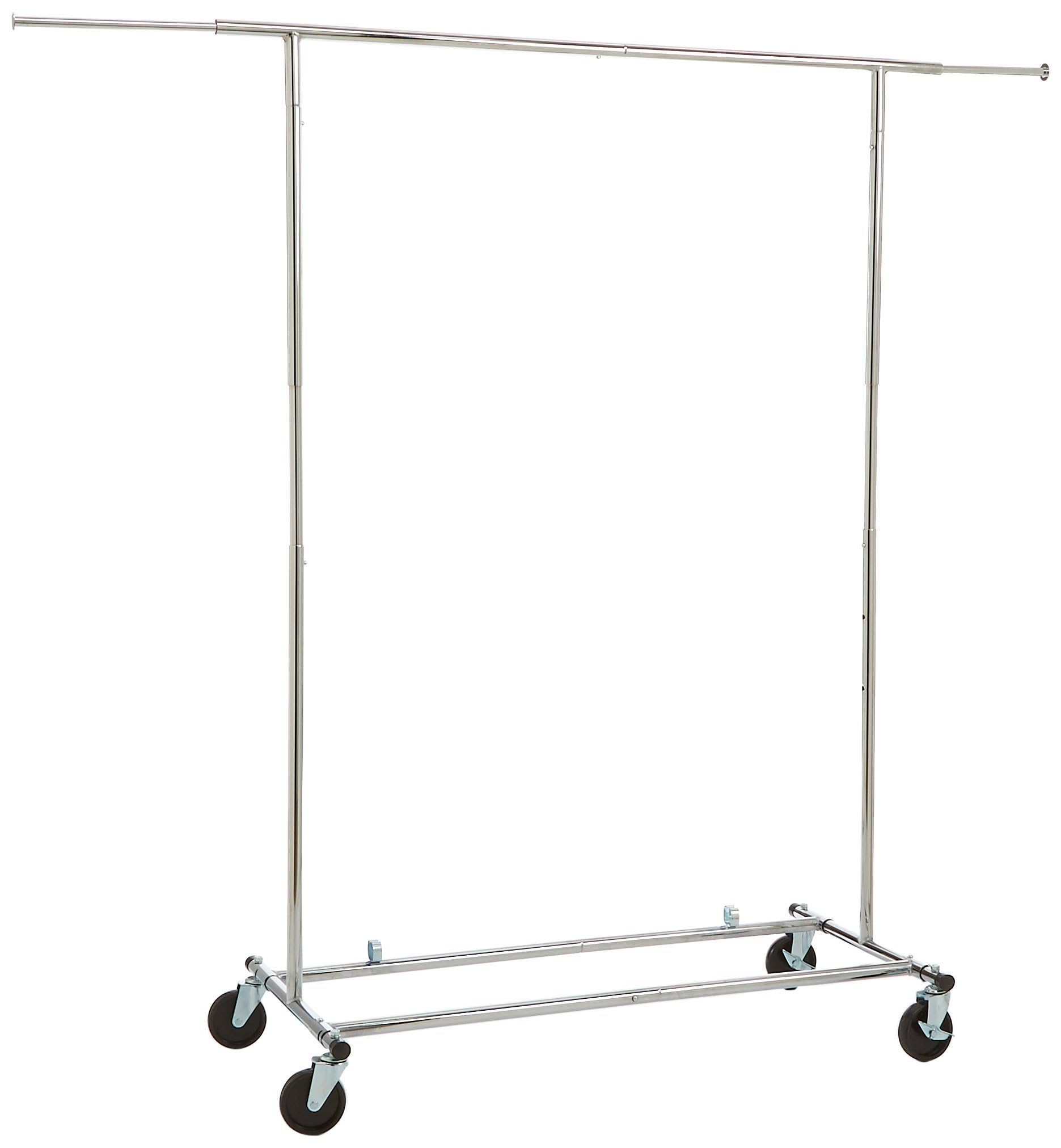 Amazon Basics Single Chrome Coat Rack - Sturdy & Space-Saving Hanging Organizer for Clothes, Hats, Bags | Perfect for Bedroom, Entryway, Dorm, Office & Closet Organization