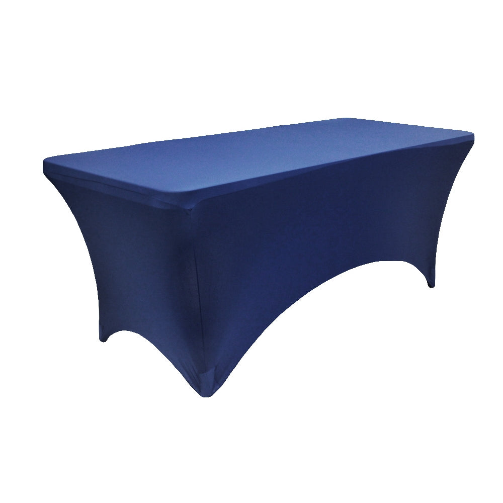8 FT Rectangular Spandex Table Cover - Navy Blue - Perfect for Banquets, Parties, and Events